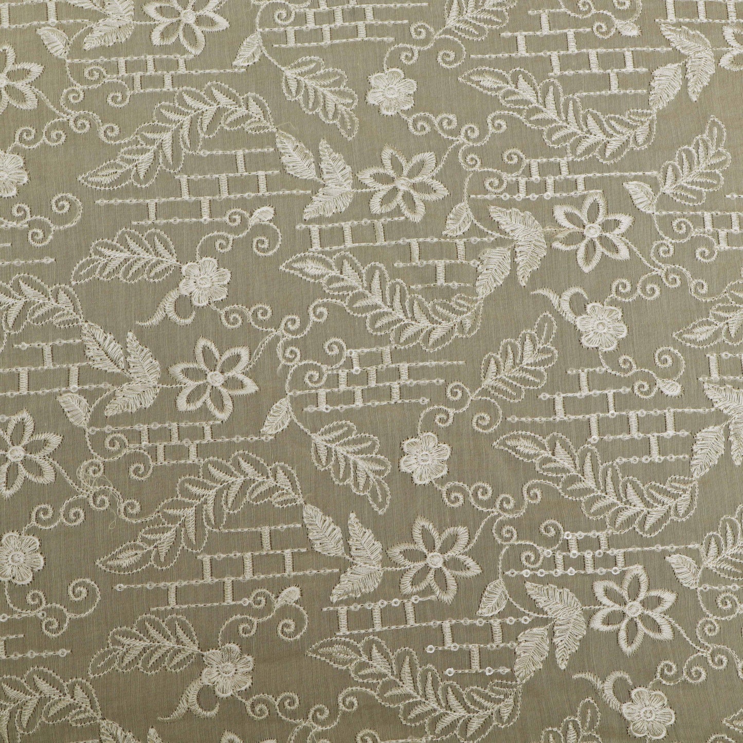 Lemon Color Chanderi Embroidery Fabric