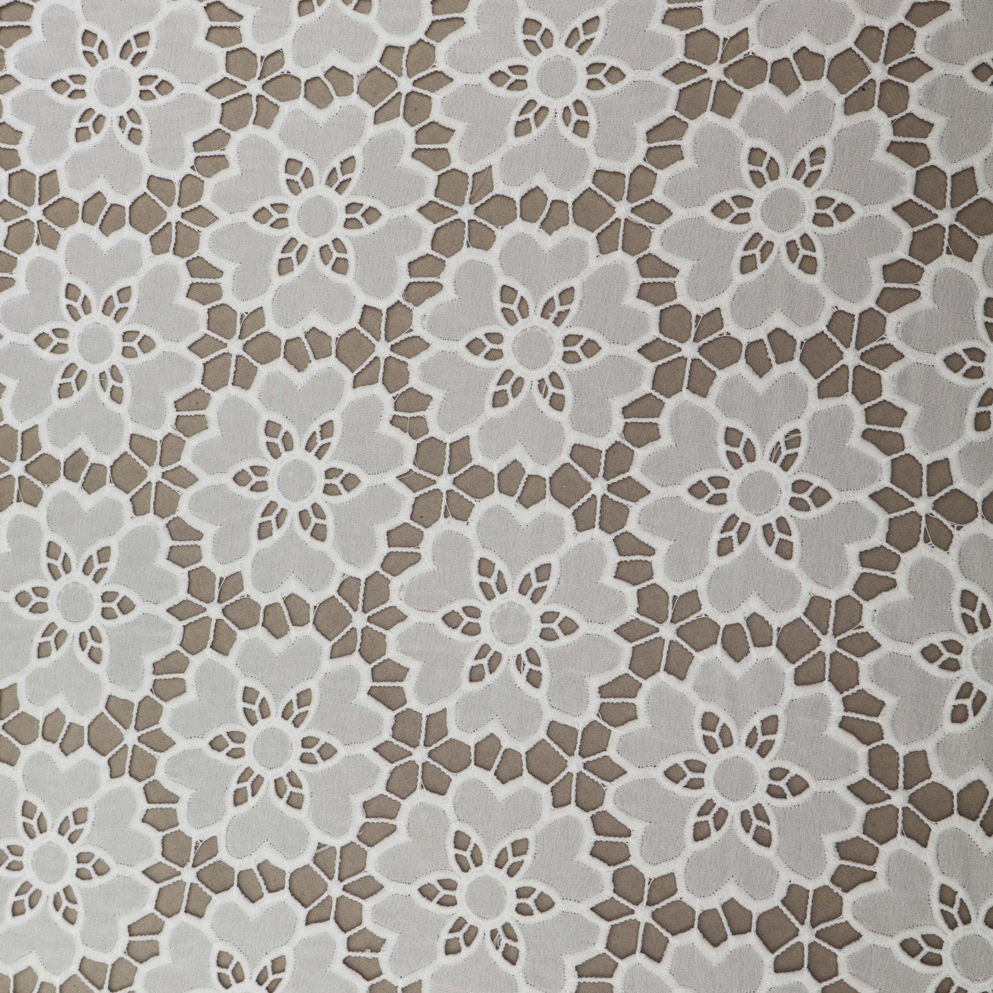 White Color Crosia Cotton Fabric