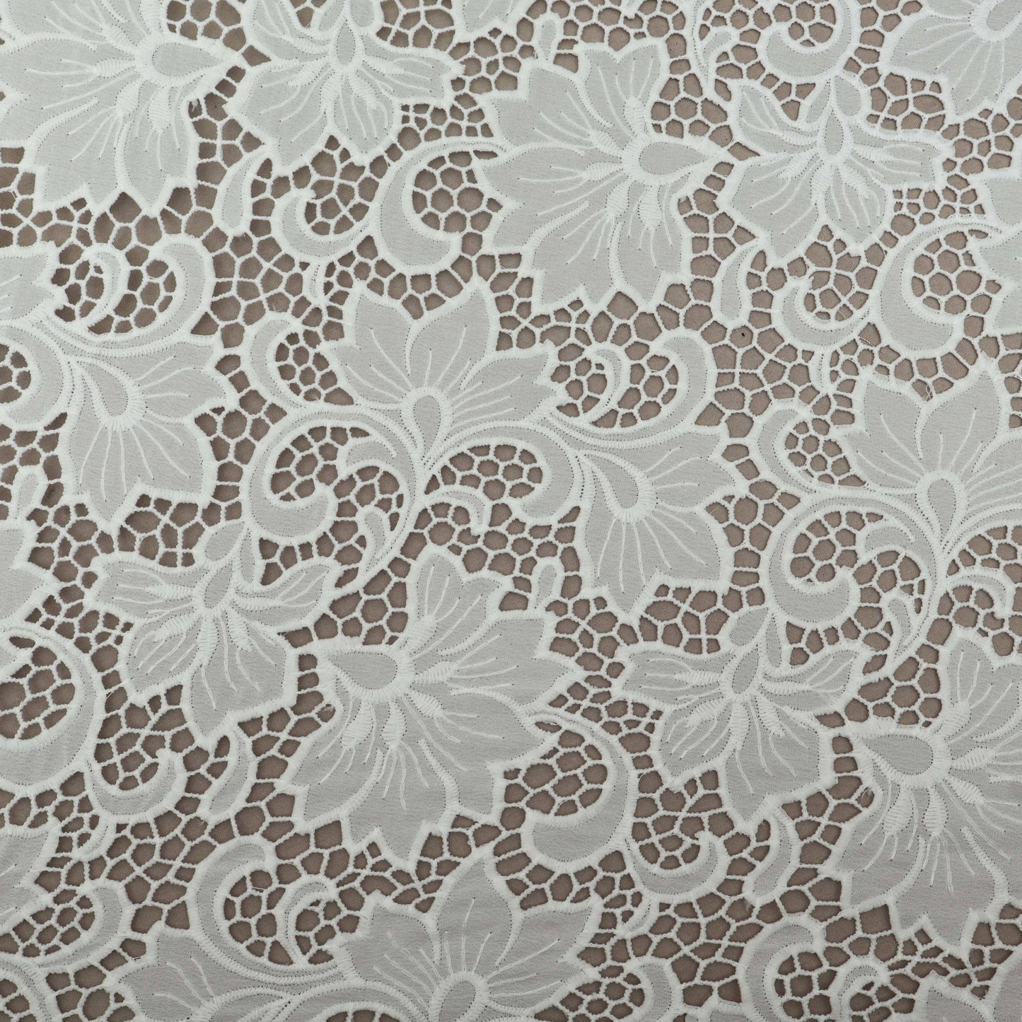 White Color Crosia Cotton Fabric