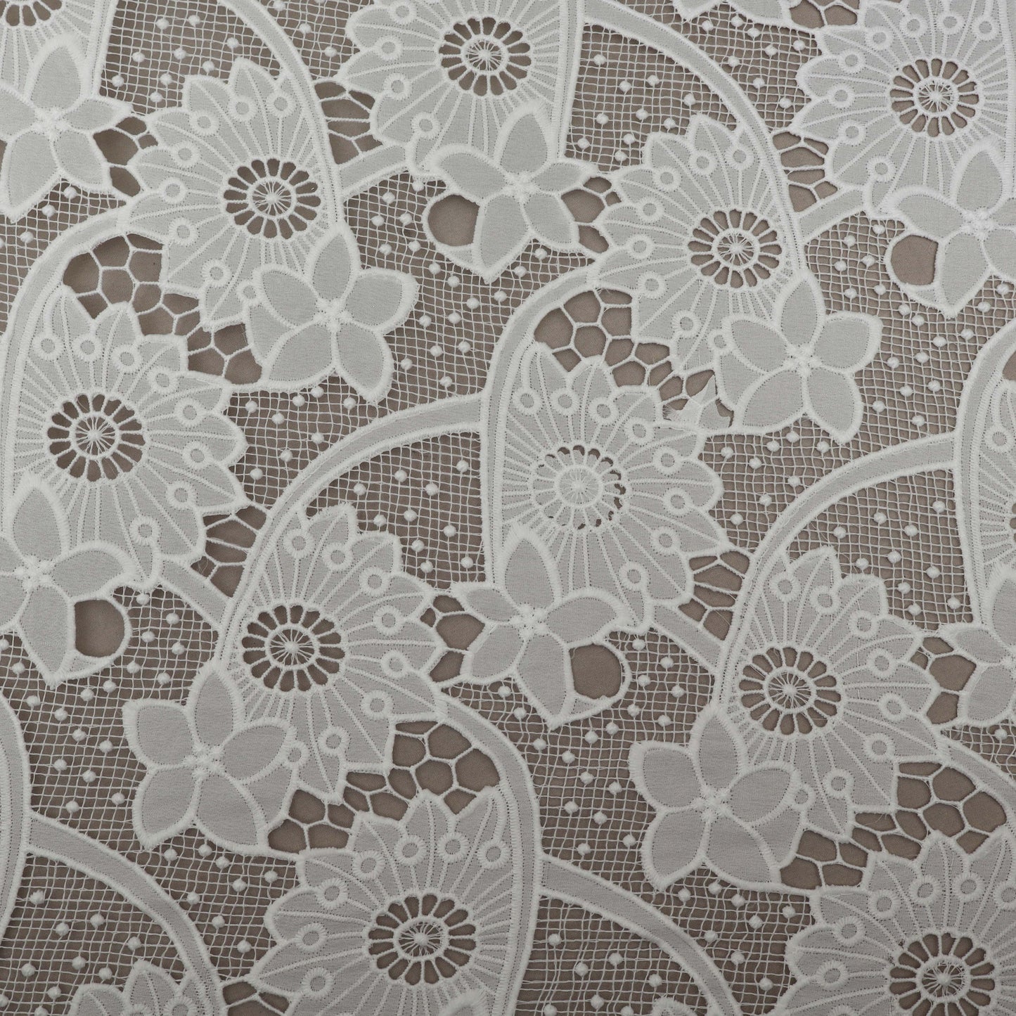 White Color Crosia Cotton Fabric