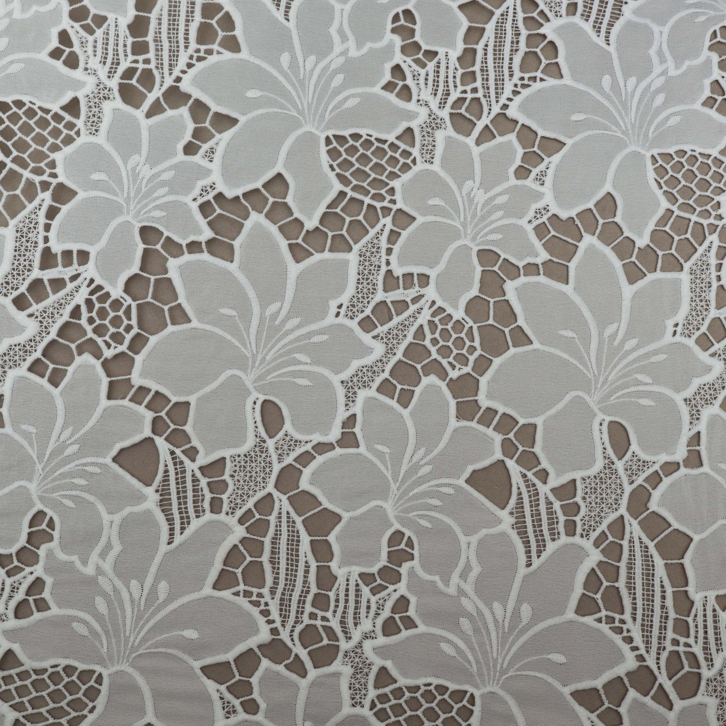 White Color Crosia Cotton Fabric