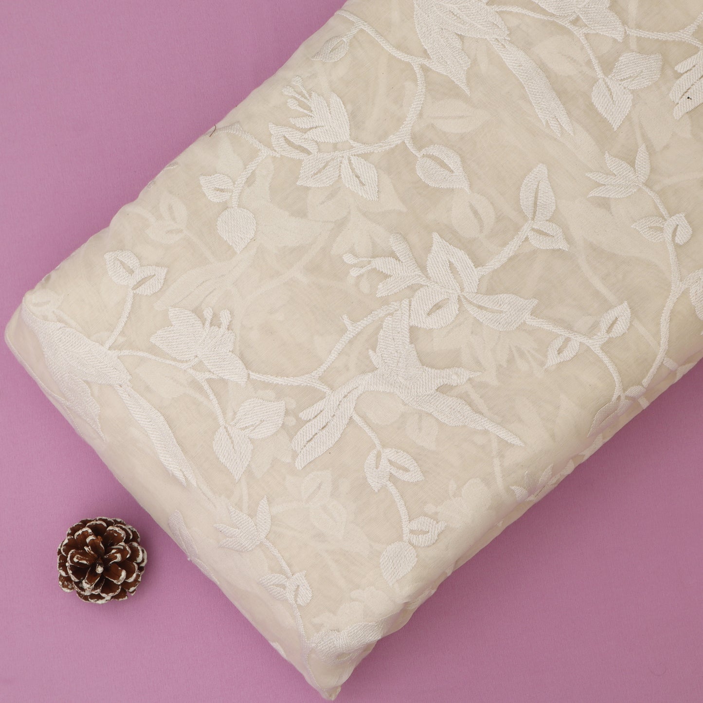Mul Chanderi Embroidery Fabric