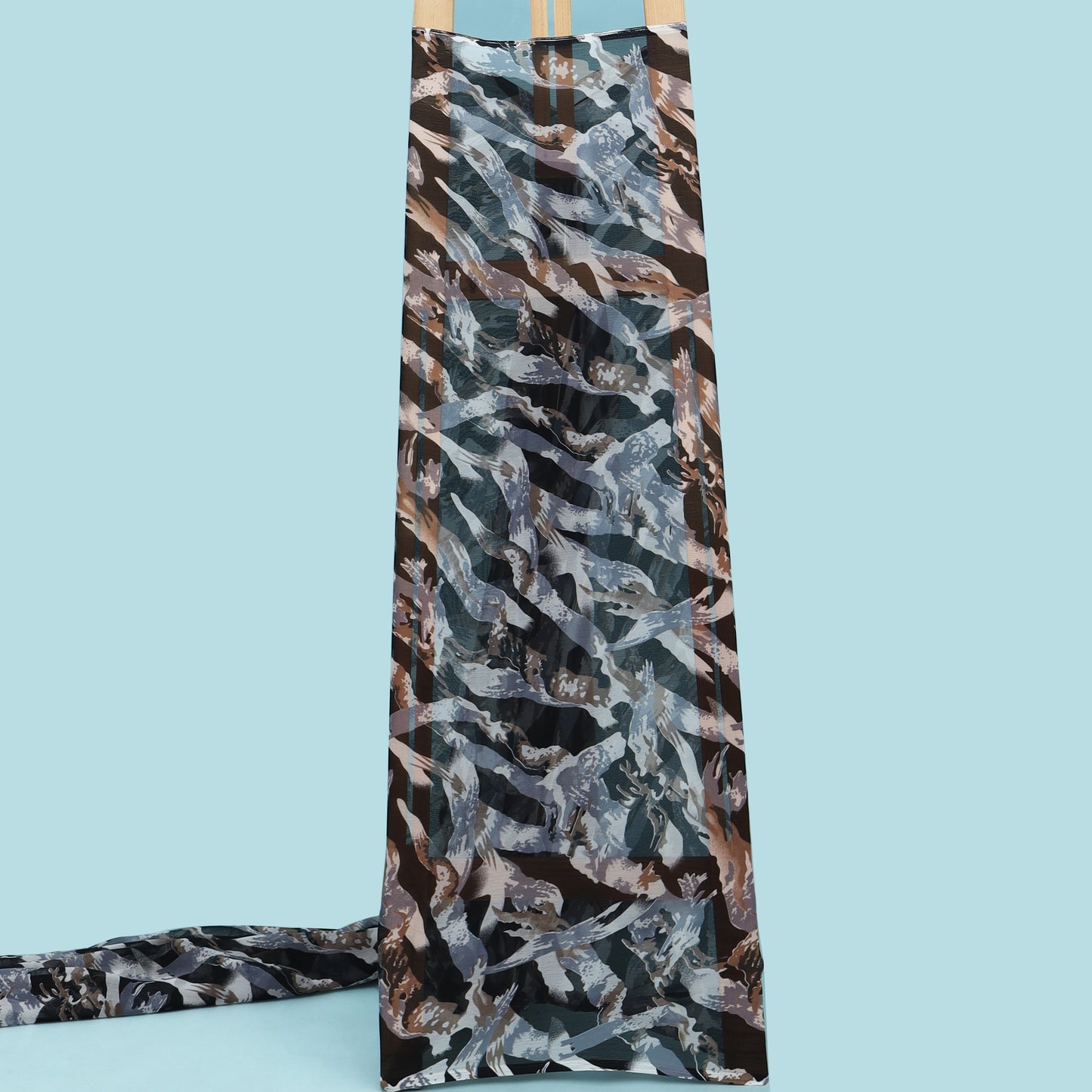 Multicolor Zara Satin Print Fabric