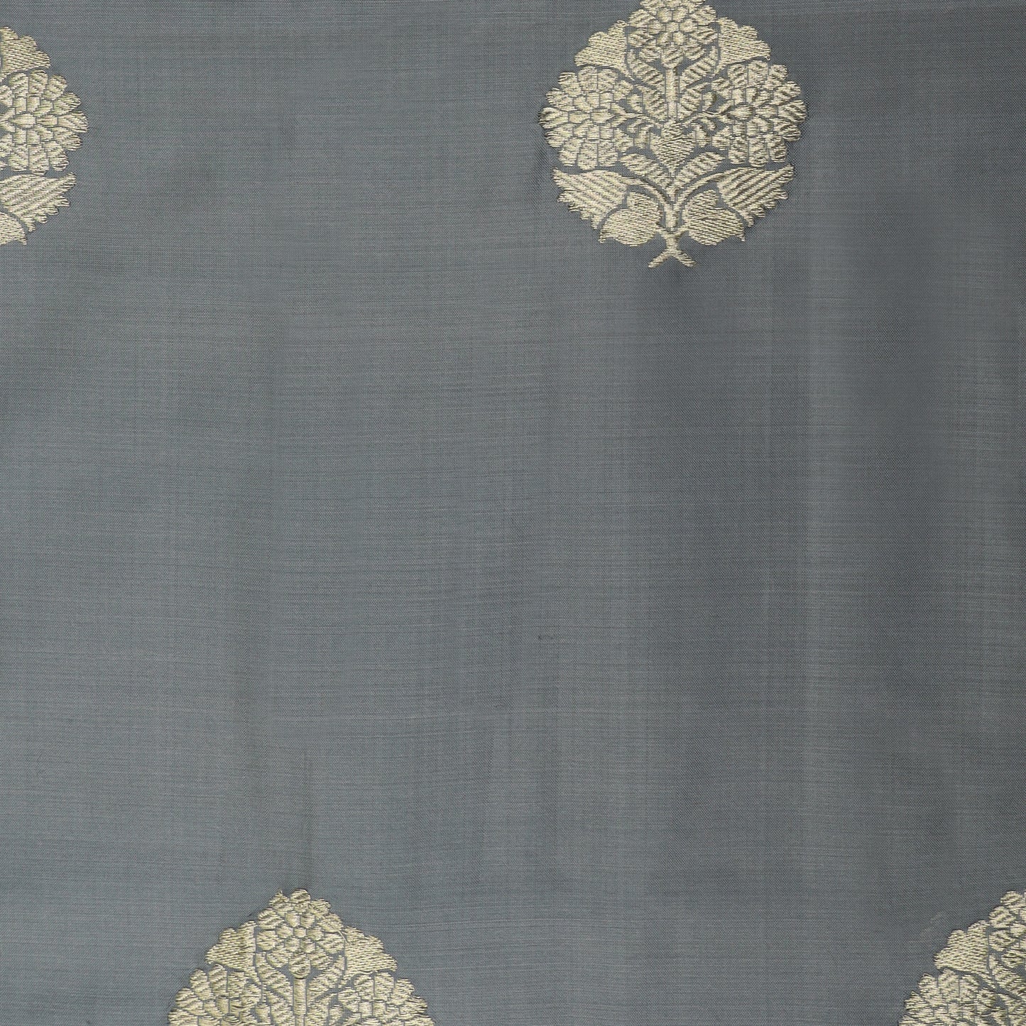 Grey Color Katan Brocade Fabric