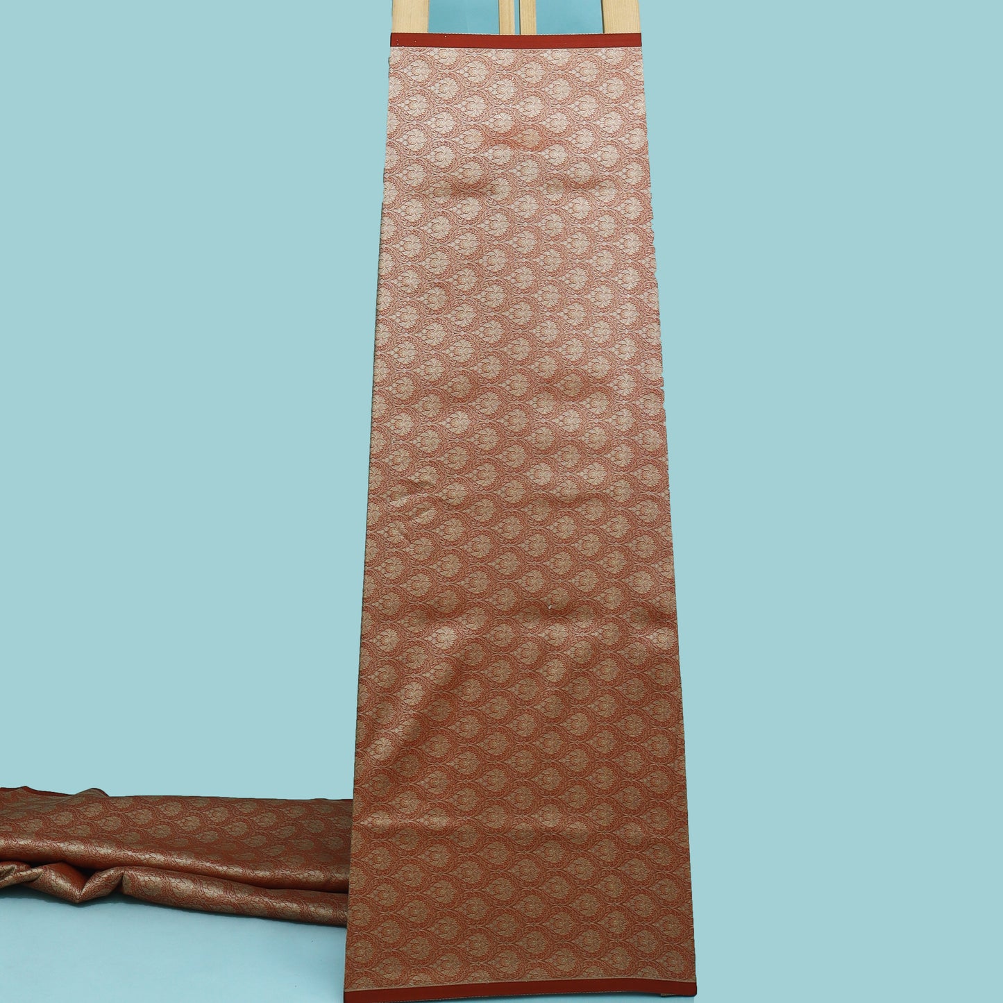 Rust Color Brocade Fabric