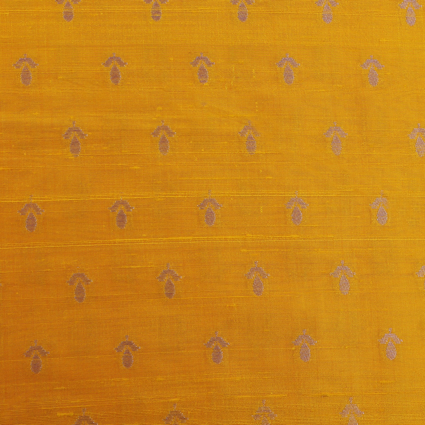 Yellow Color Pure Brocade Fabric