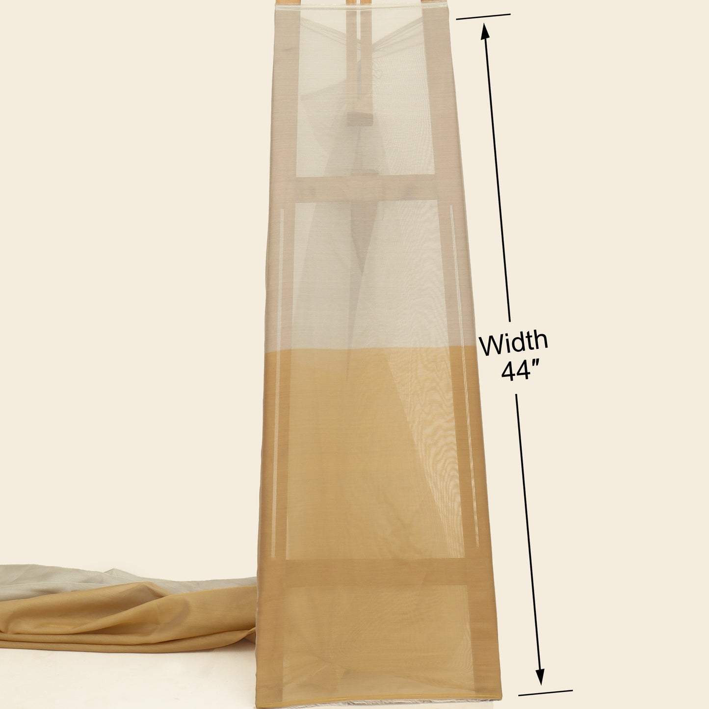 Golden And White Color Tissue Brocade Fabric