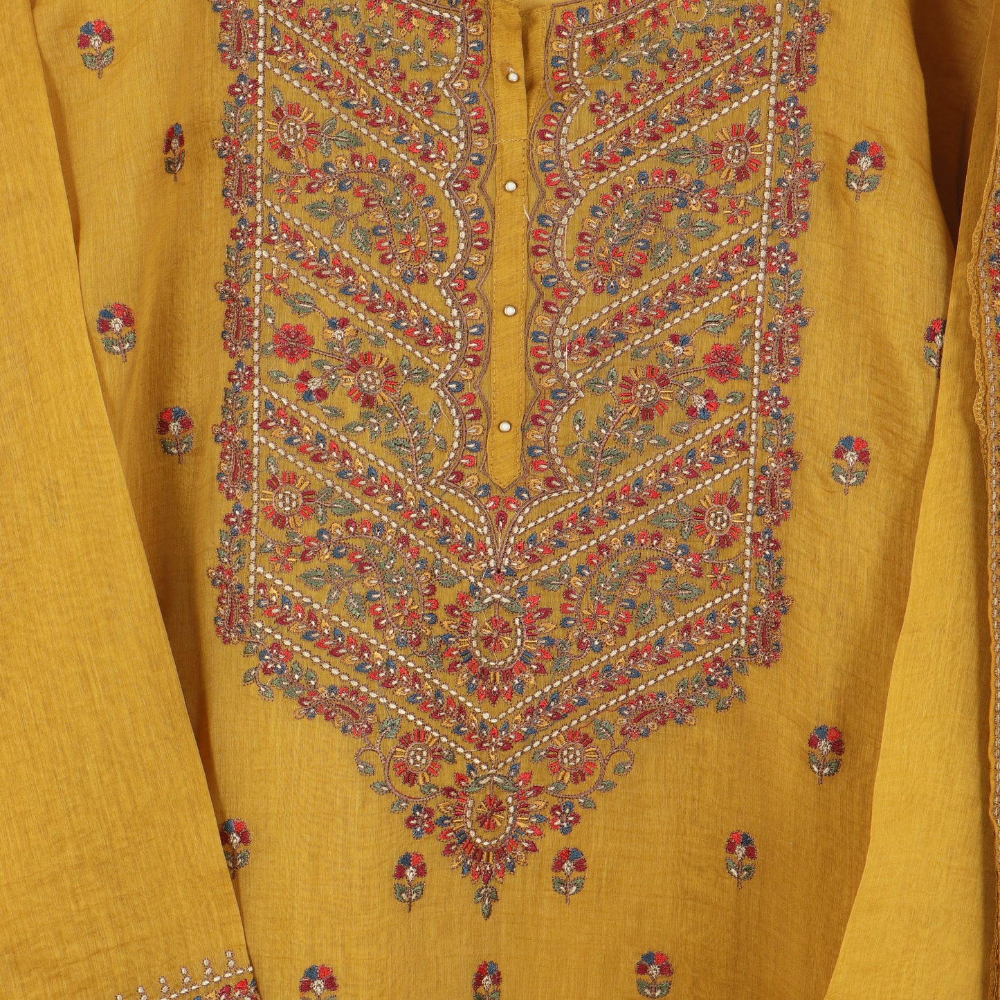 Semi Stitched Chanderi Suit