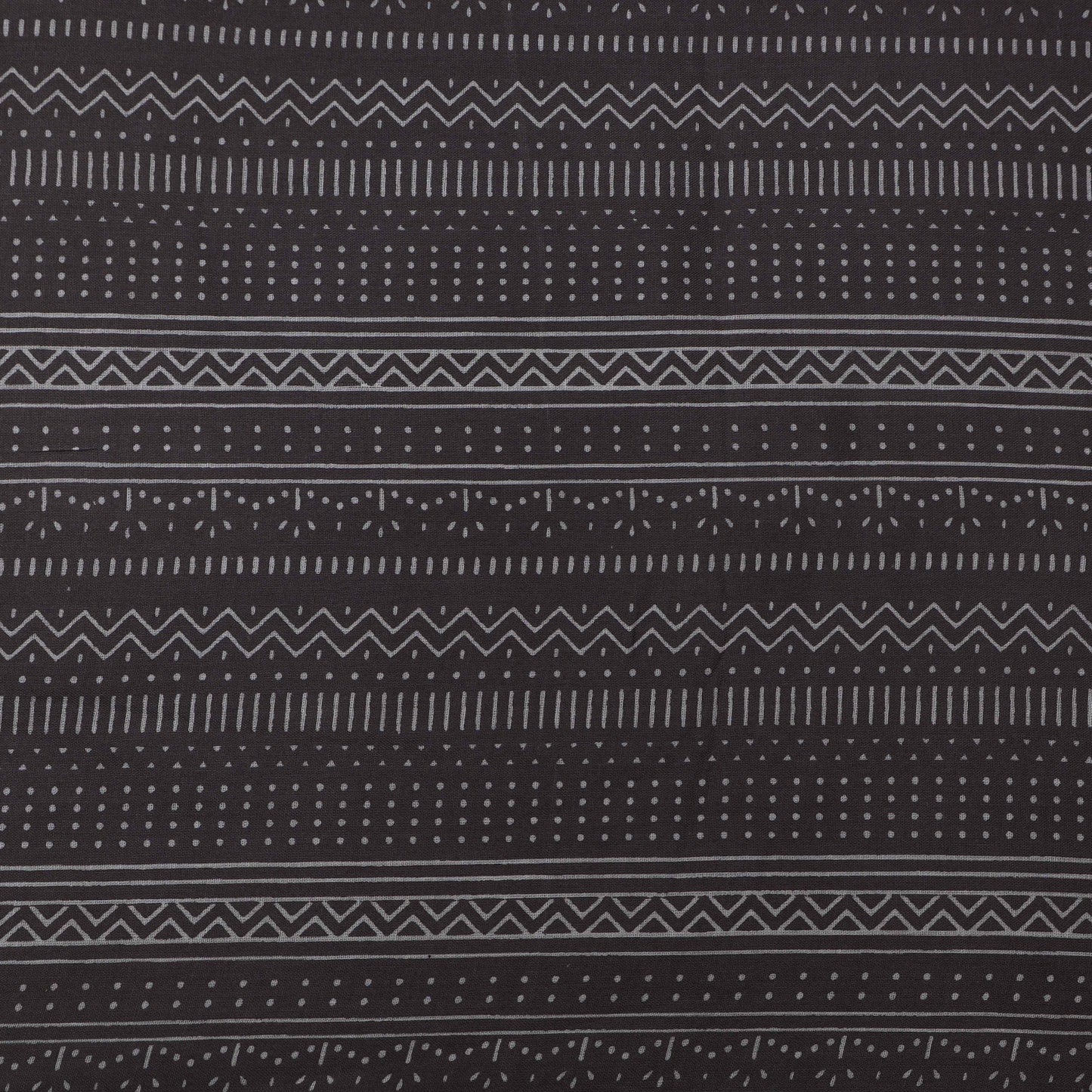 Graphite Grey Color Mulmul Print Fabric