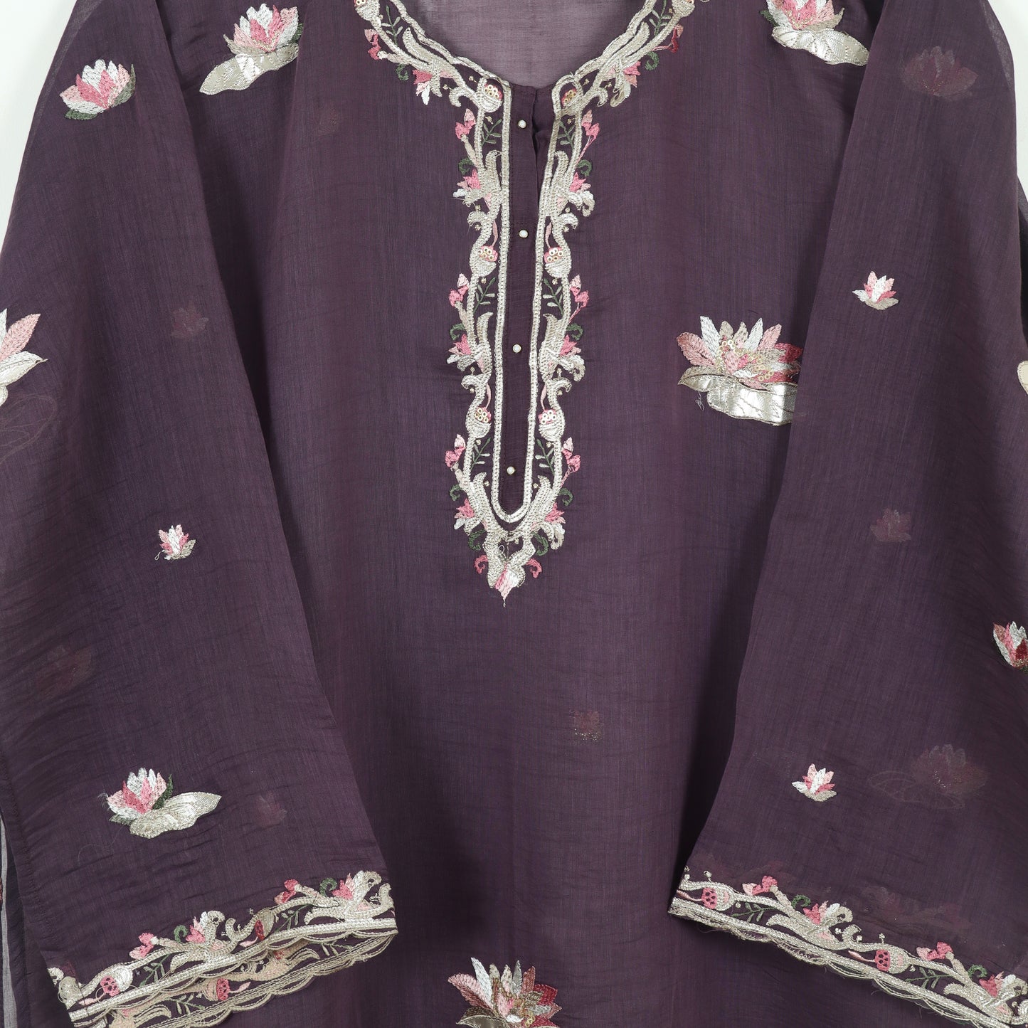 Semi Stitched Chanderi Suit