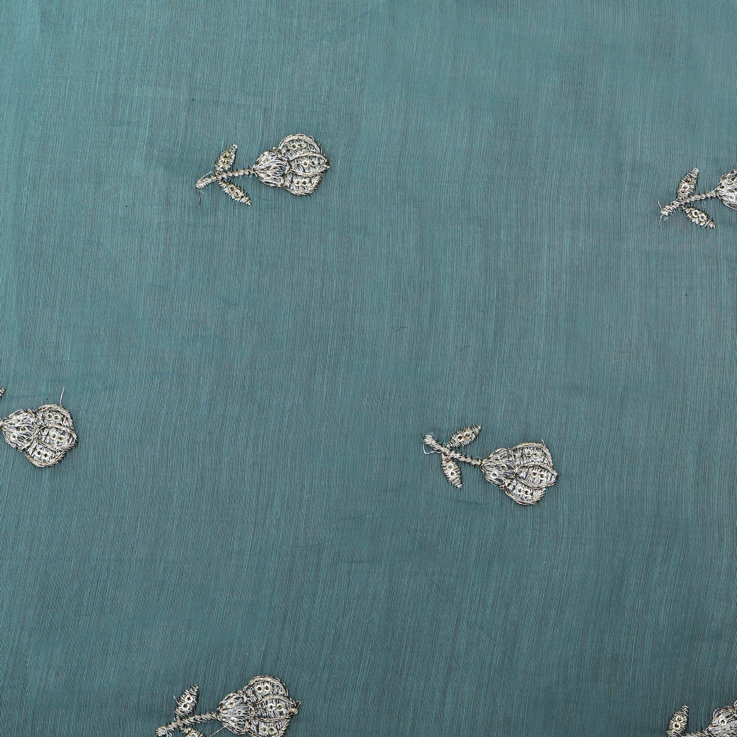 Sea Green Color Chanderi Booti Fabric