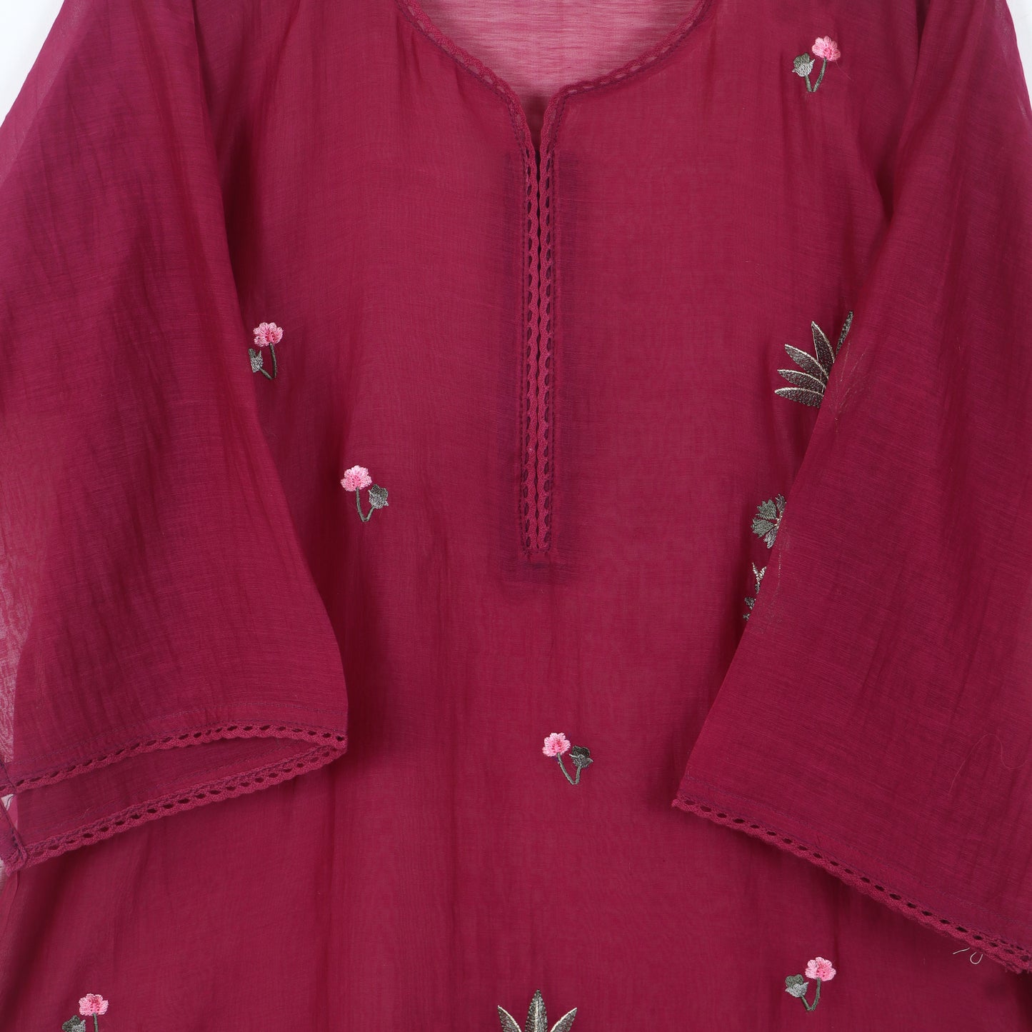 Semi-Stitched Chanderi Suit