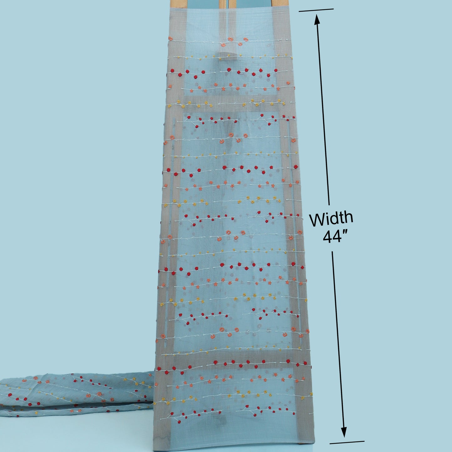 Chanderi Stripe Embroidery Fabric