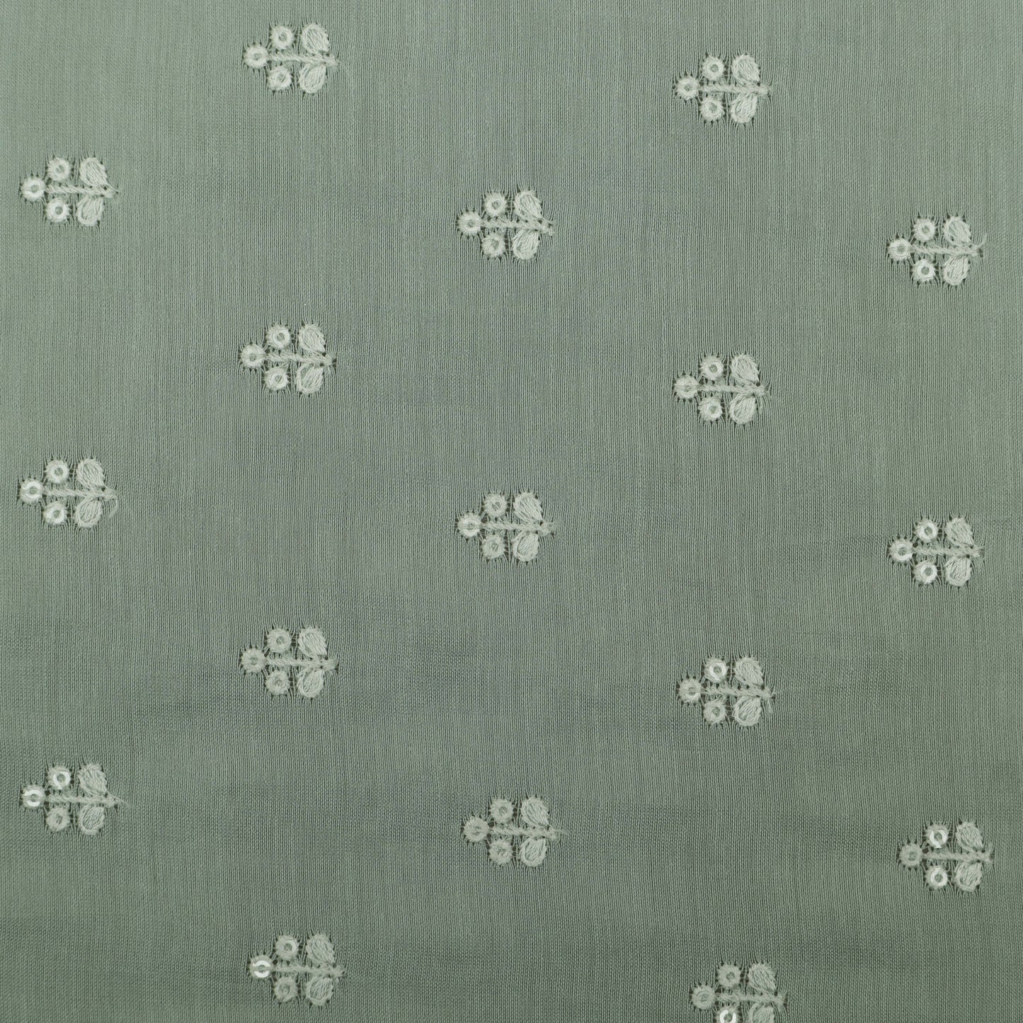 Pista Green Color Chanderi Embroidery Fabric