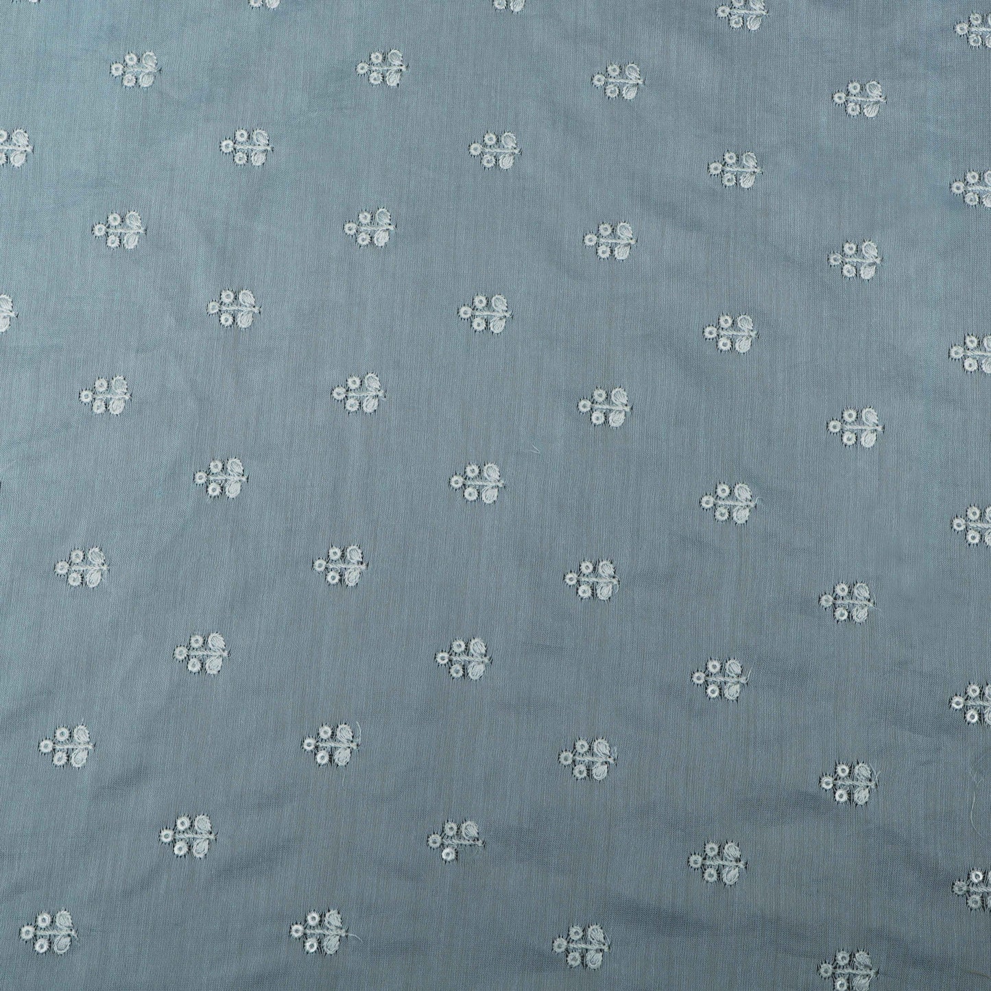 Sky Blue Color Chanderi Embroidery Fabric