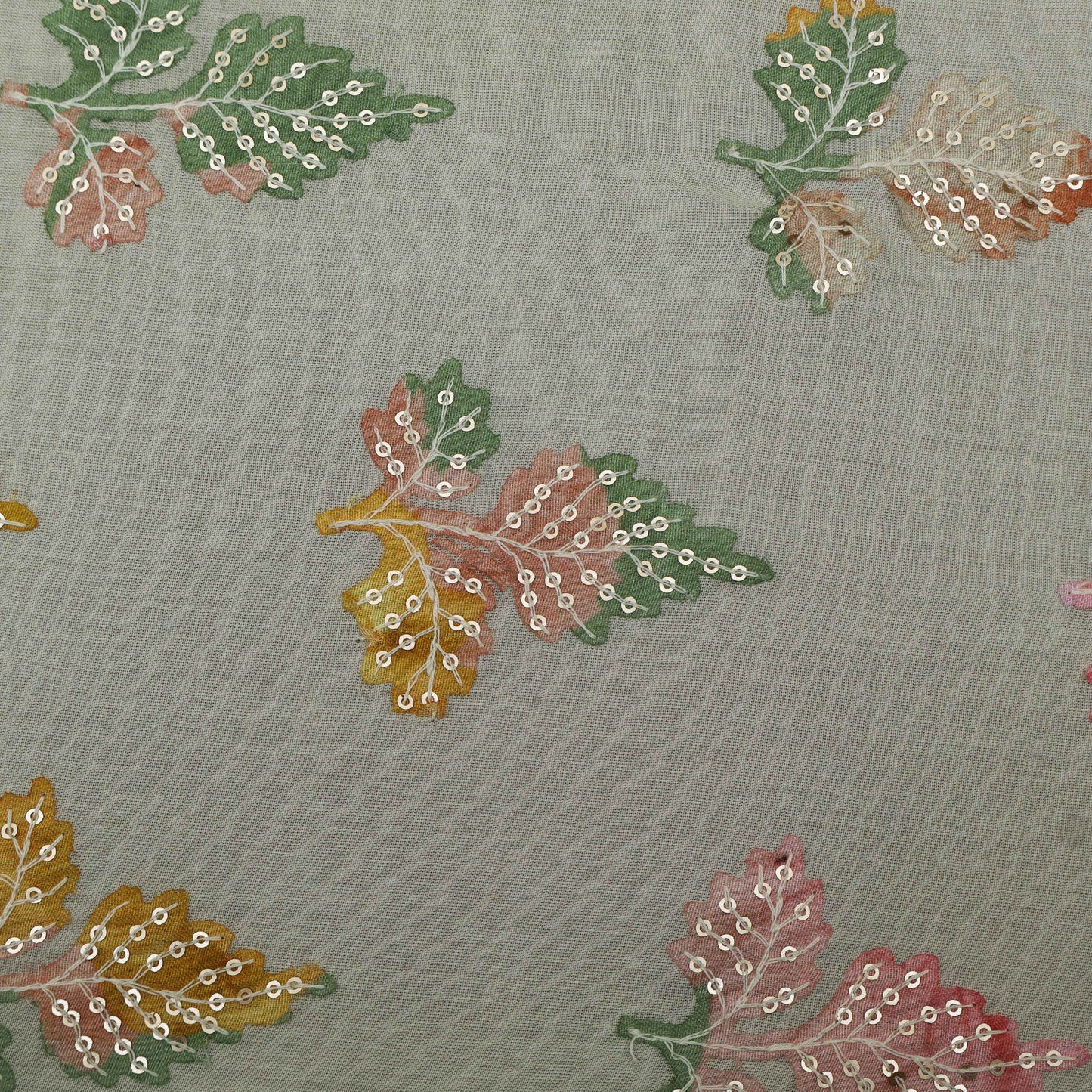 Colored Color Mulmul Embroidery Fabric