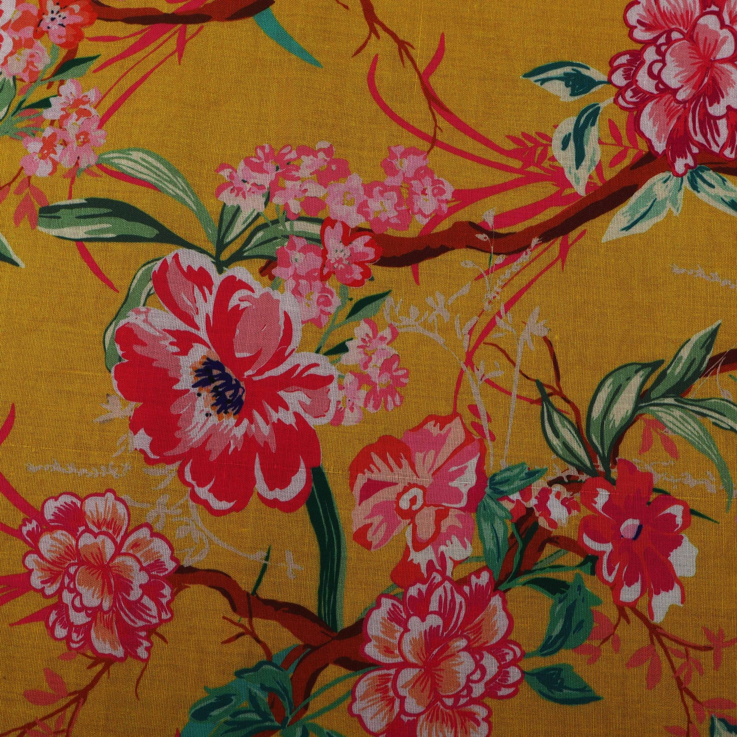 Colored Color Mulmul Print Fabric