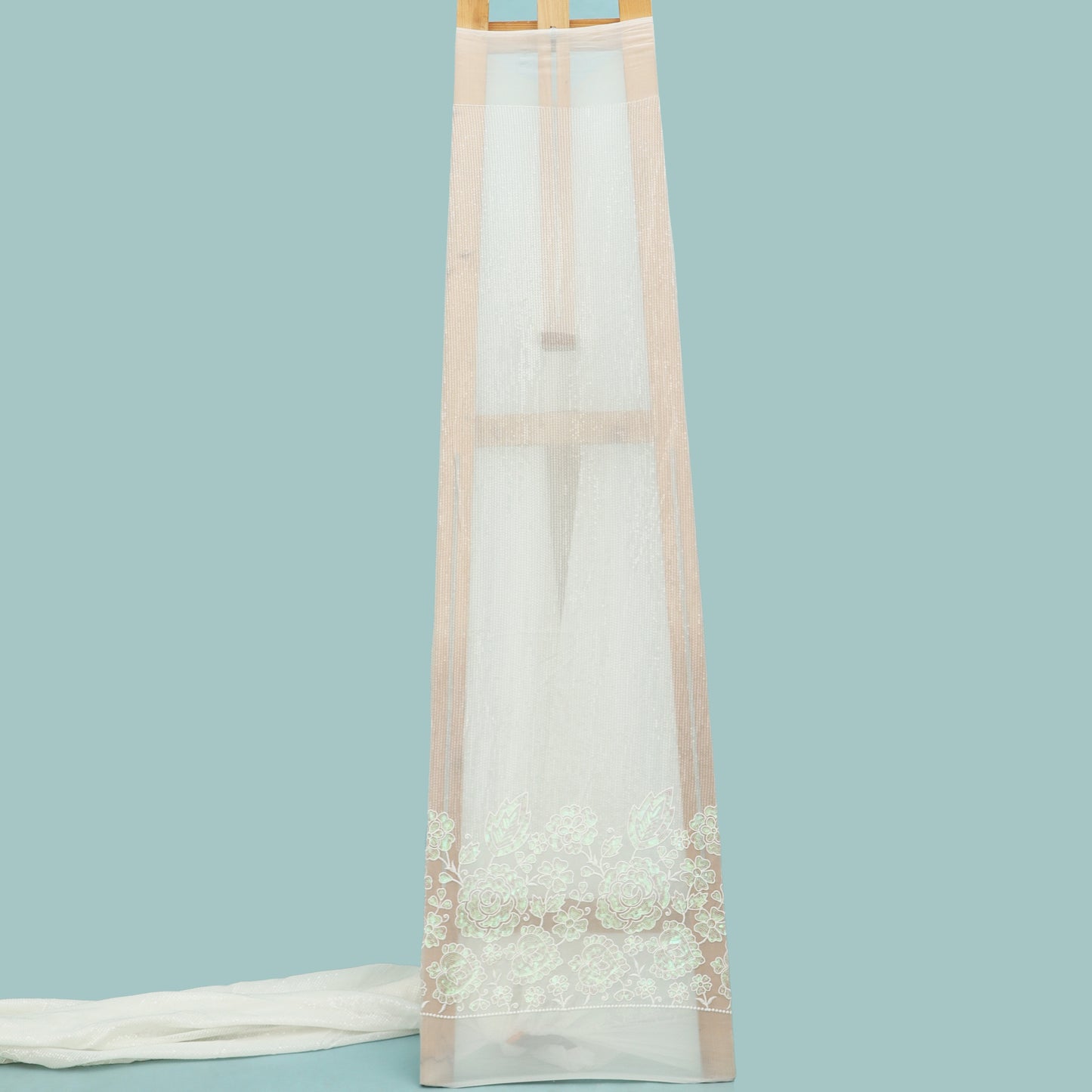 White Color Georgette Embroidery Fabric