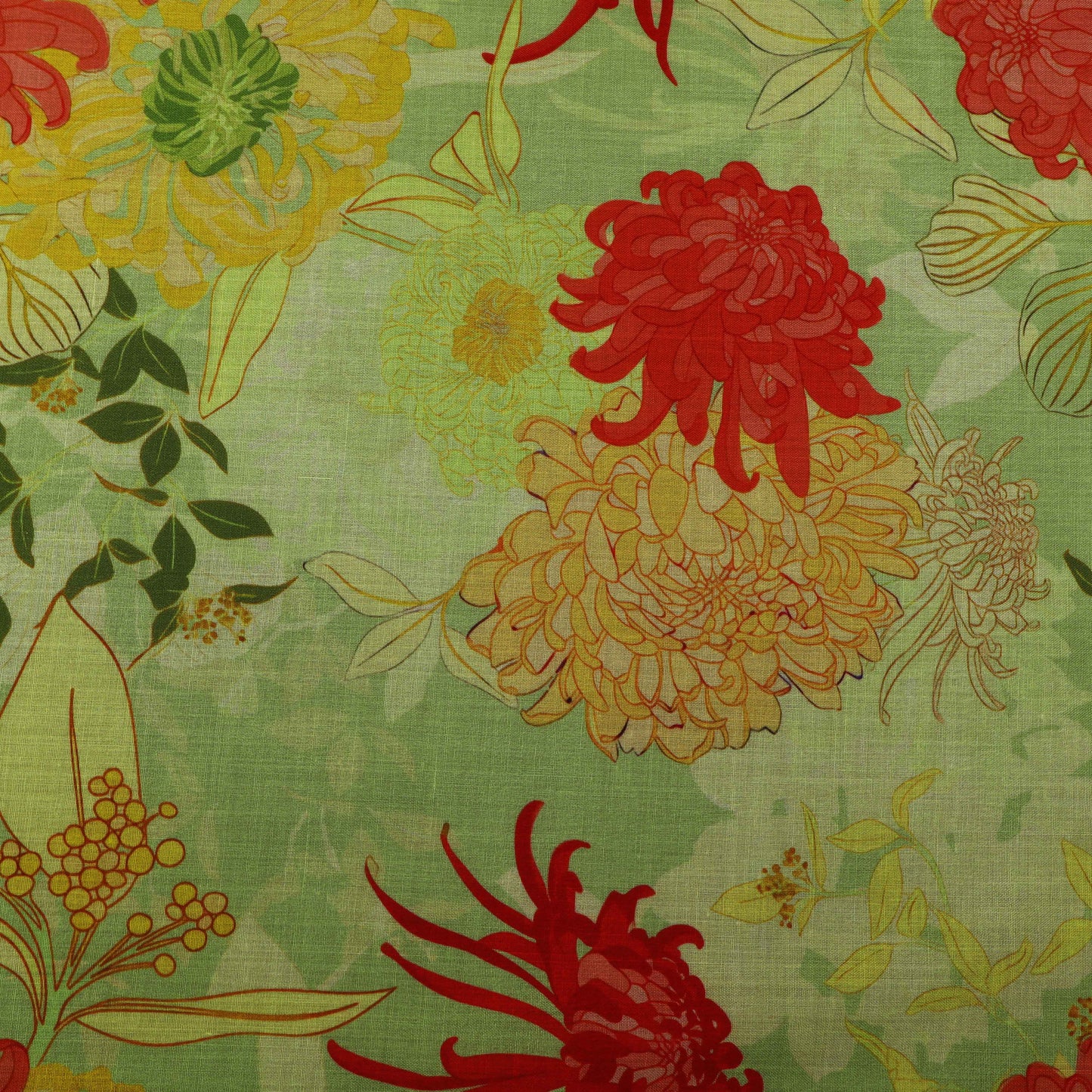 Colored Color Mulmul Print Fabric