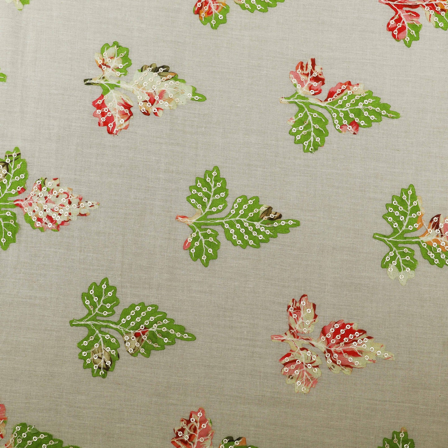 Colored Color Mulmul Embroidery Fabric