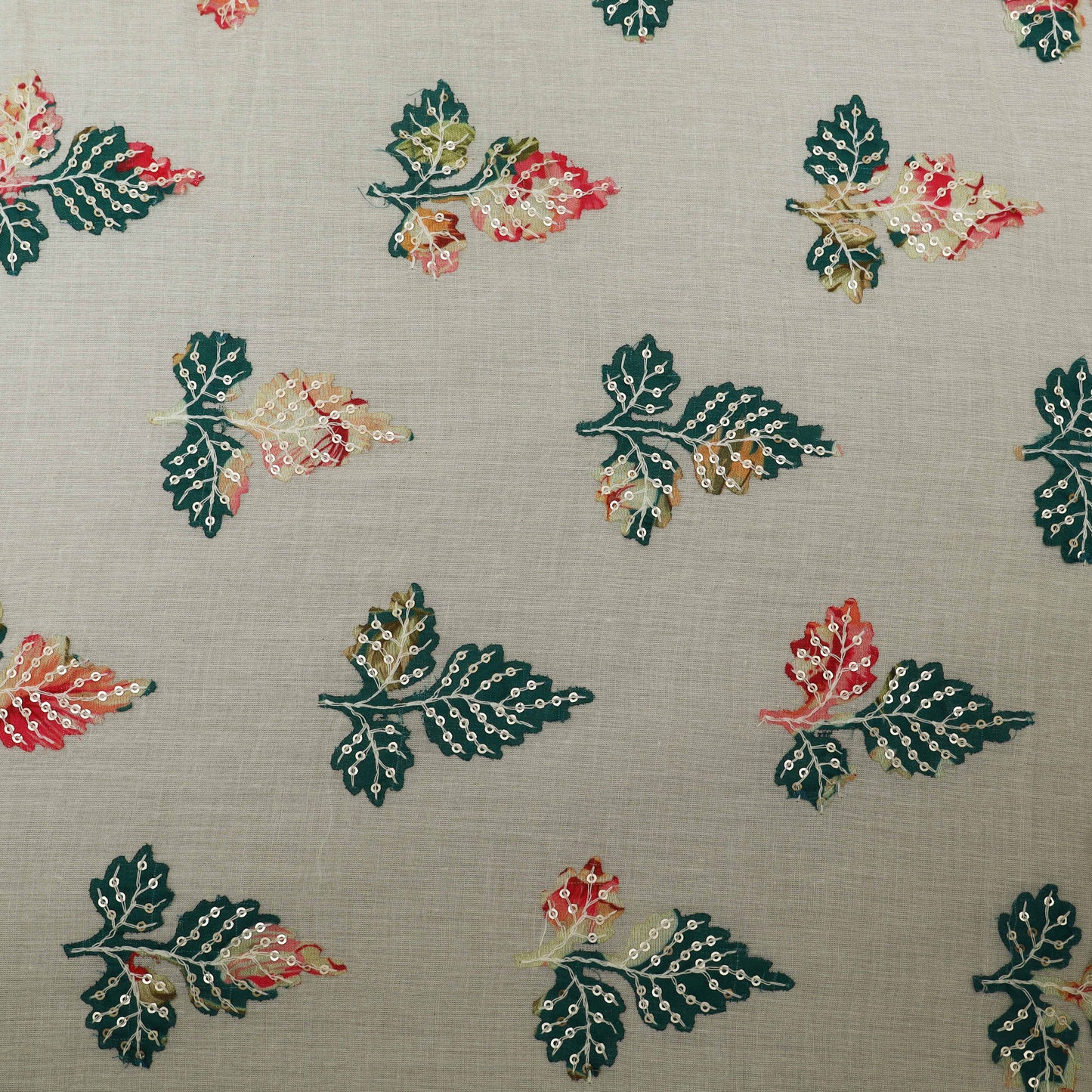 Colored Color Mulmul Embroidery Fabric