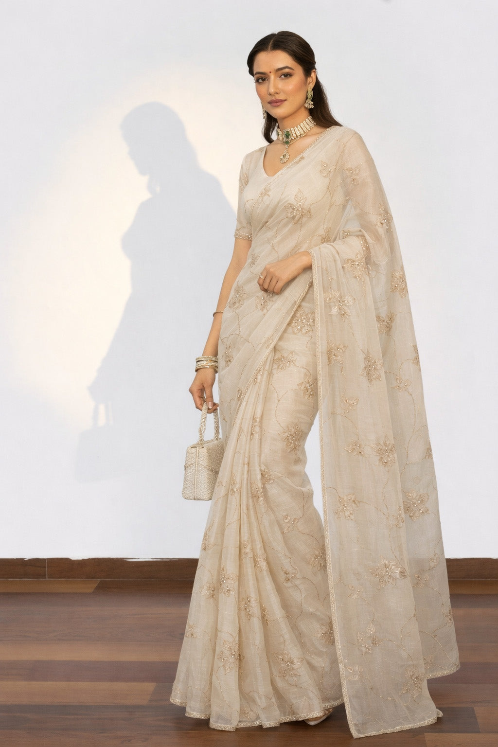 Chanderi Embroidery Fabric