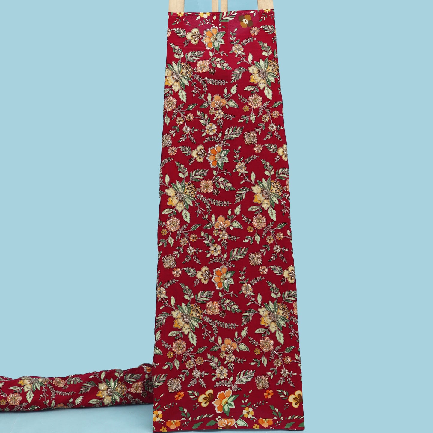 Rani Color Crepe Position Print Embroidery Fabric