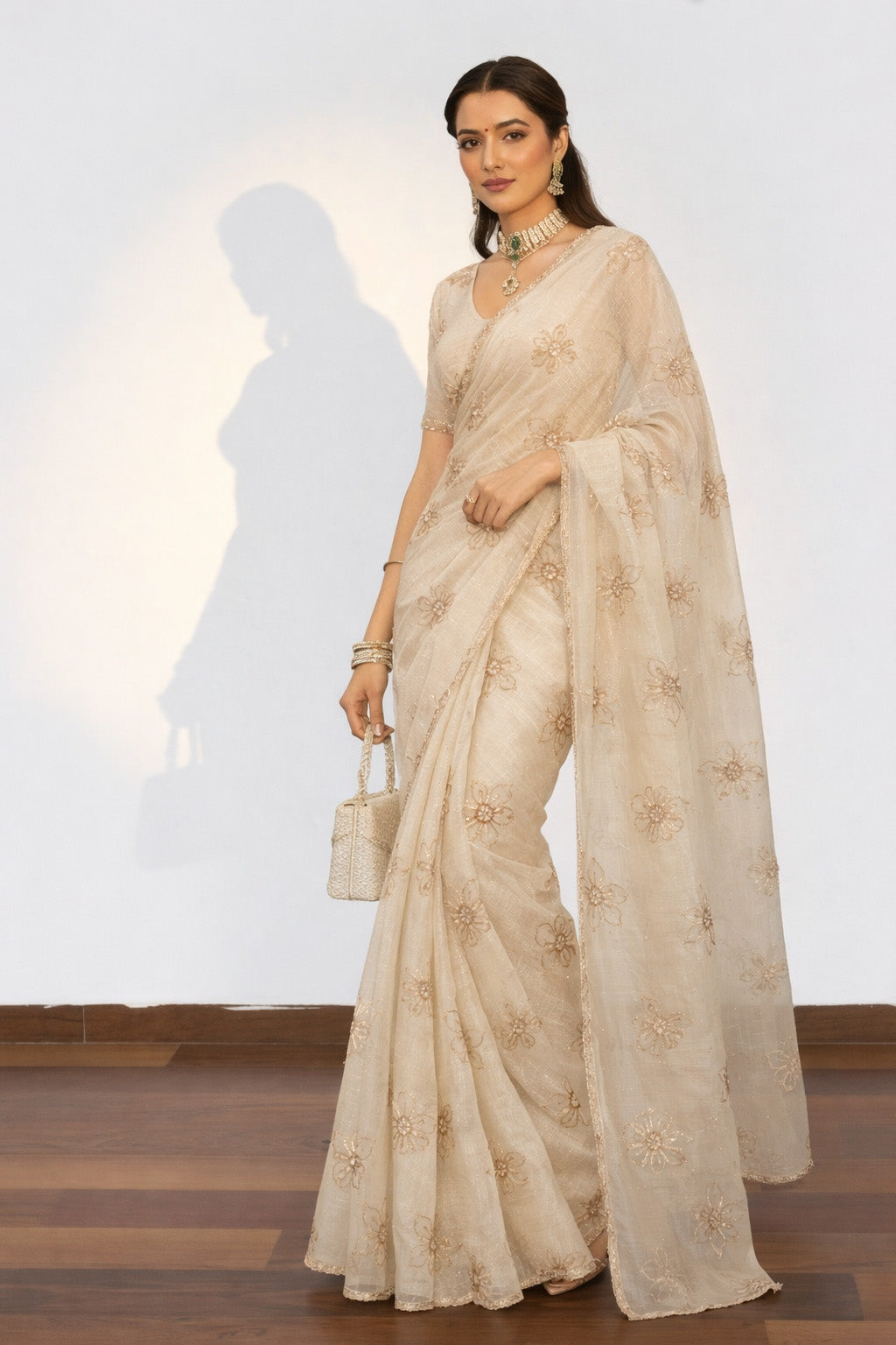 Chanderi Embroidery Fabric