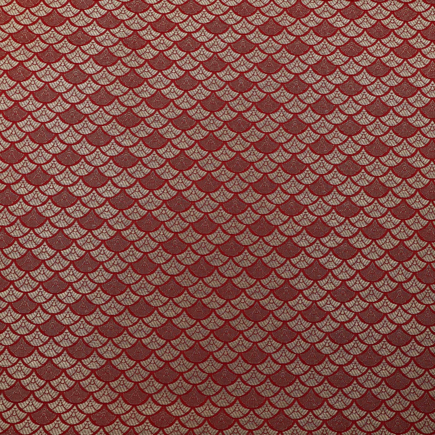 Red Color Pauri Brocade Fabric