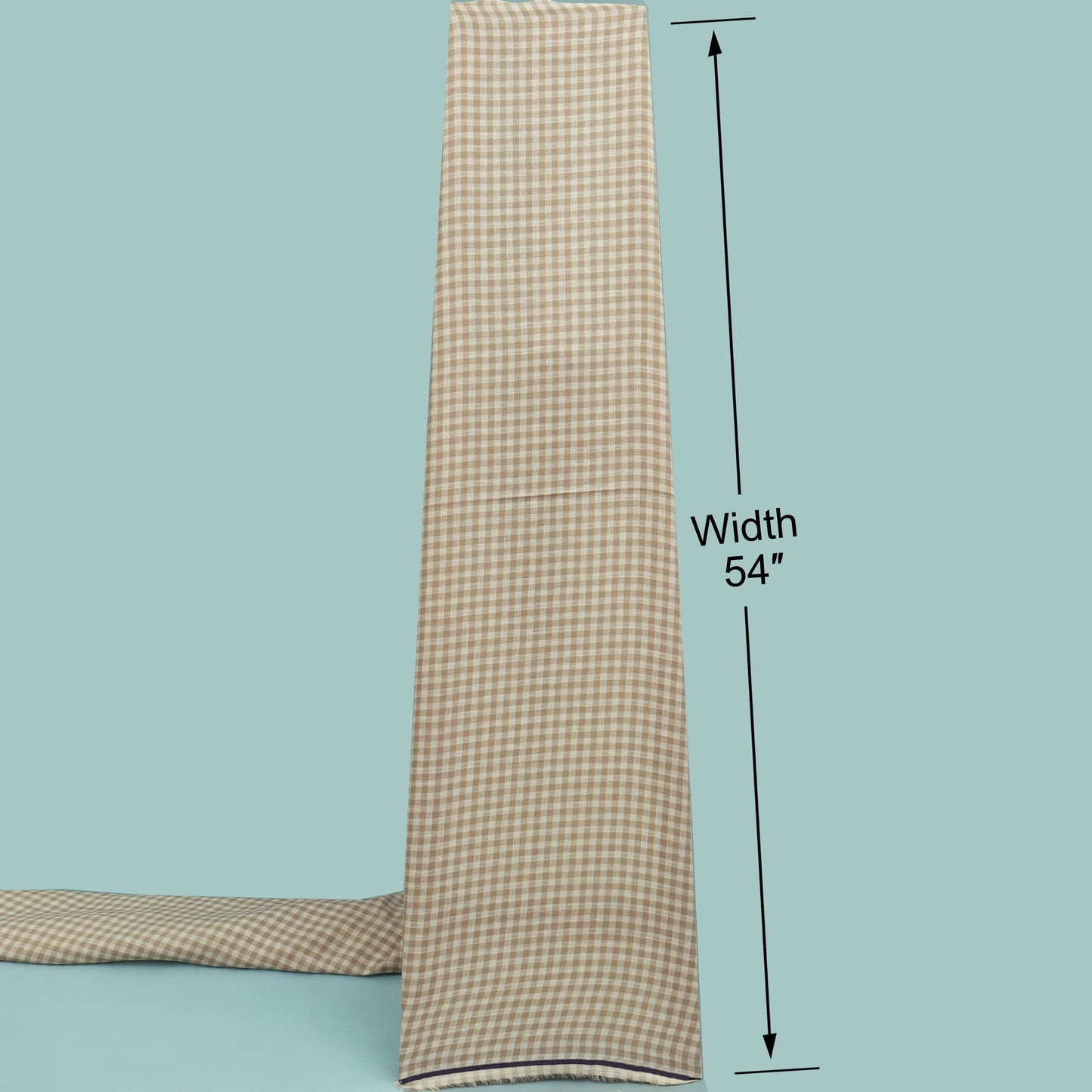 Pure Linen Check Print Men's Shirting Fabric