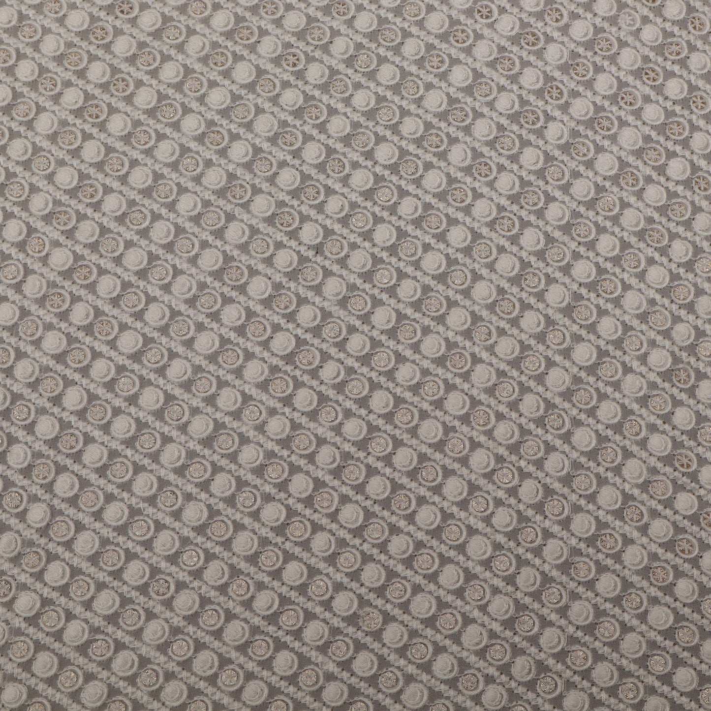 White Color Georgette Embroidery Fabric