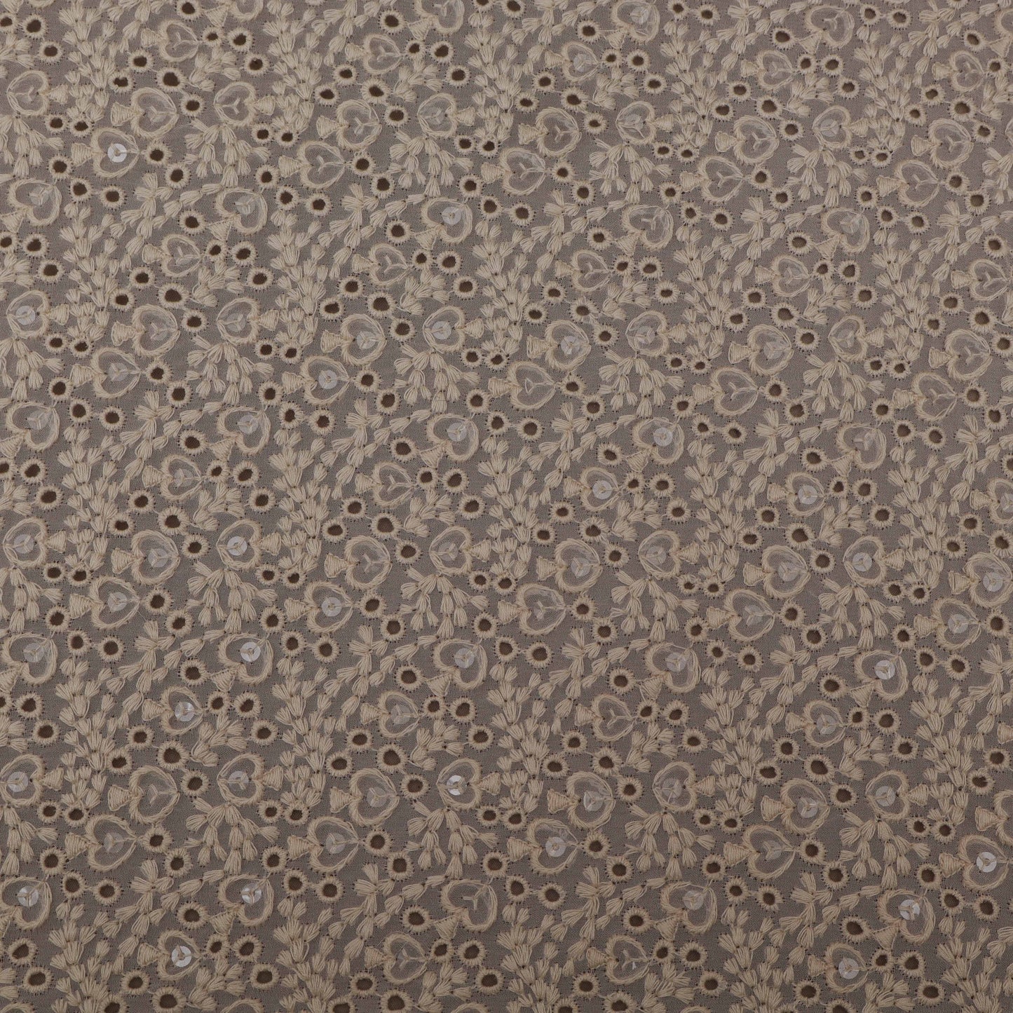 White Color Georgette Embroidery Fabric