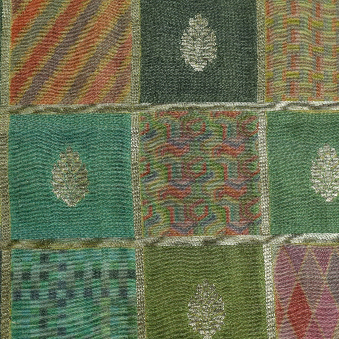 Multicolor Pure Brocade Fabric