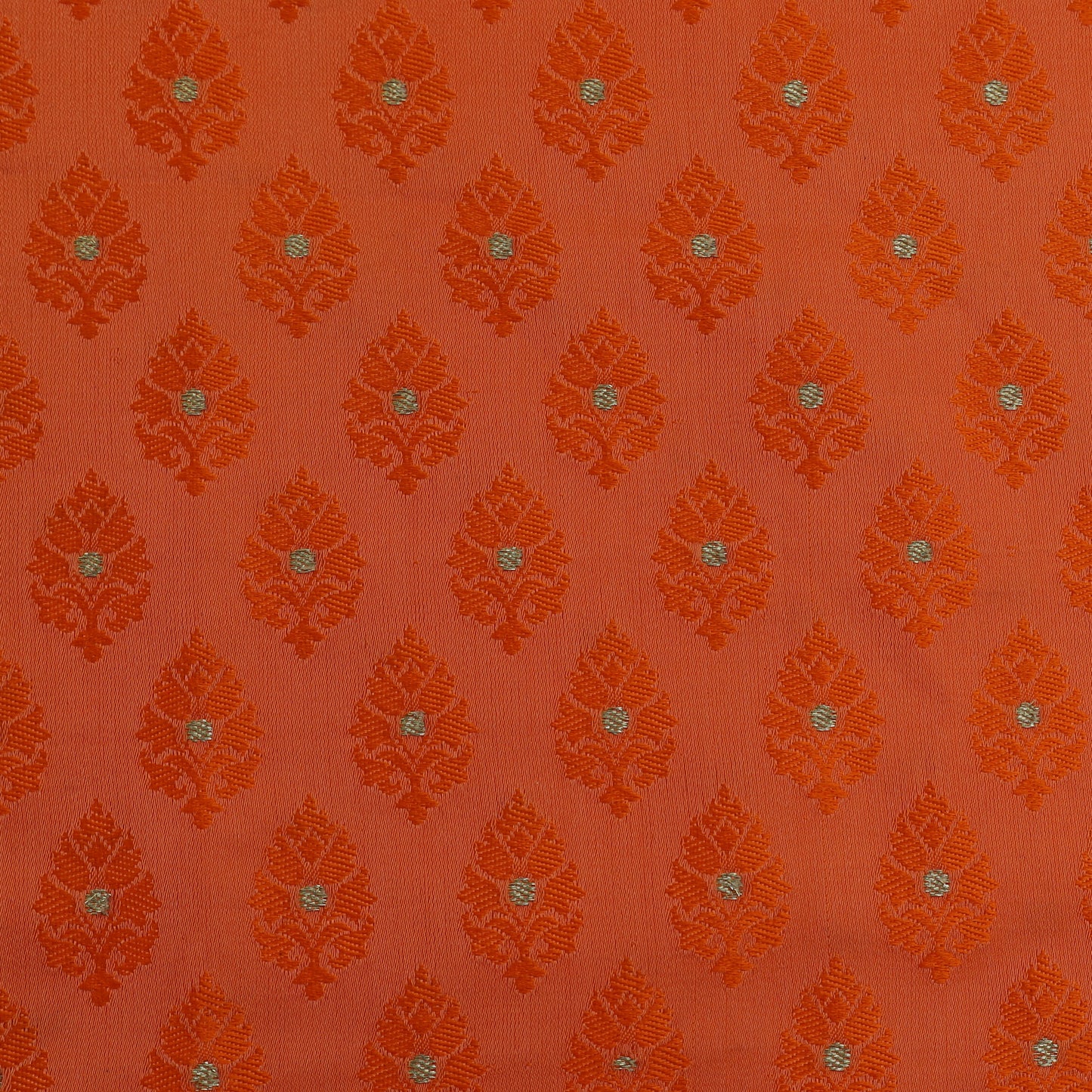 Fire Orange Color Tanchui Brocade Fabric