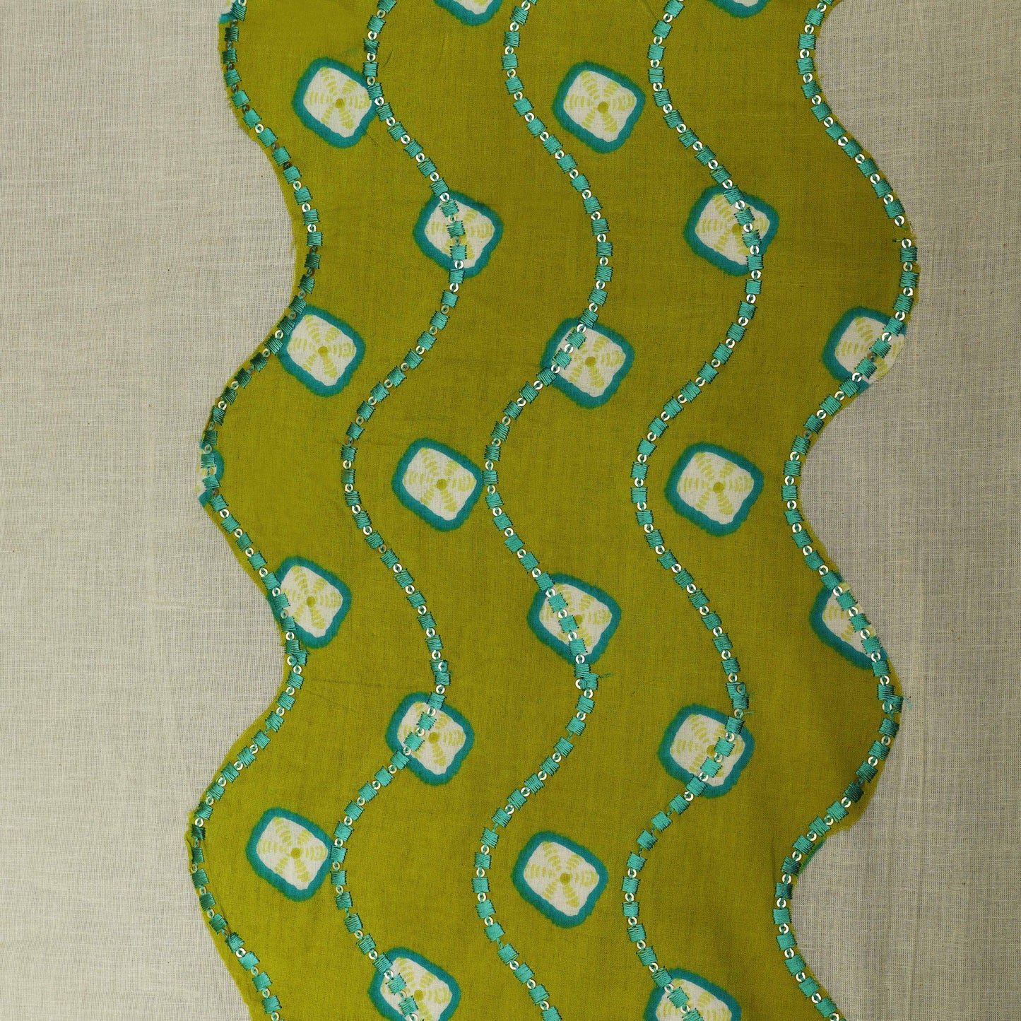 Colored Color Cotton Patch Work Plazo Fabric