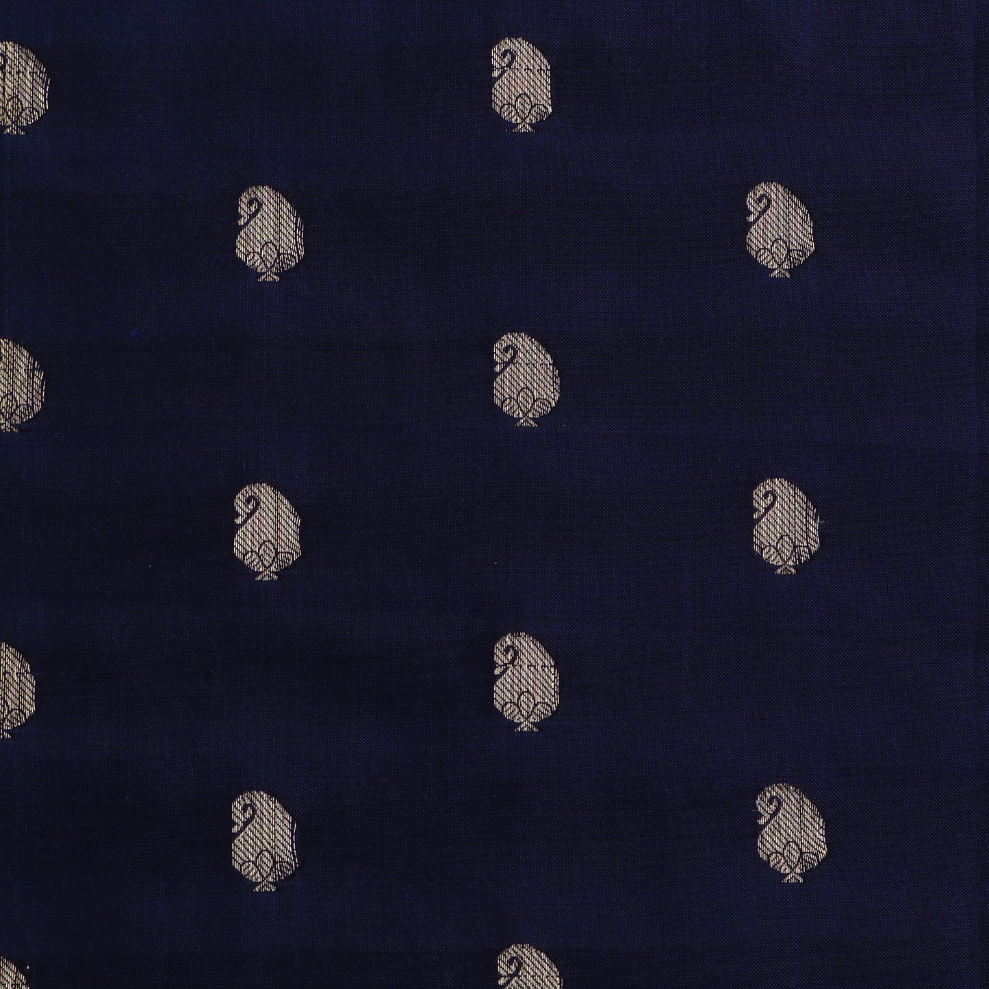 Navy Blue Color Silk Booti Fabric