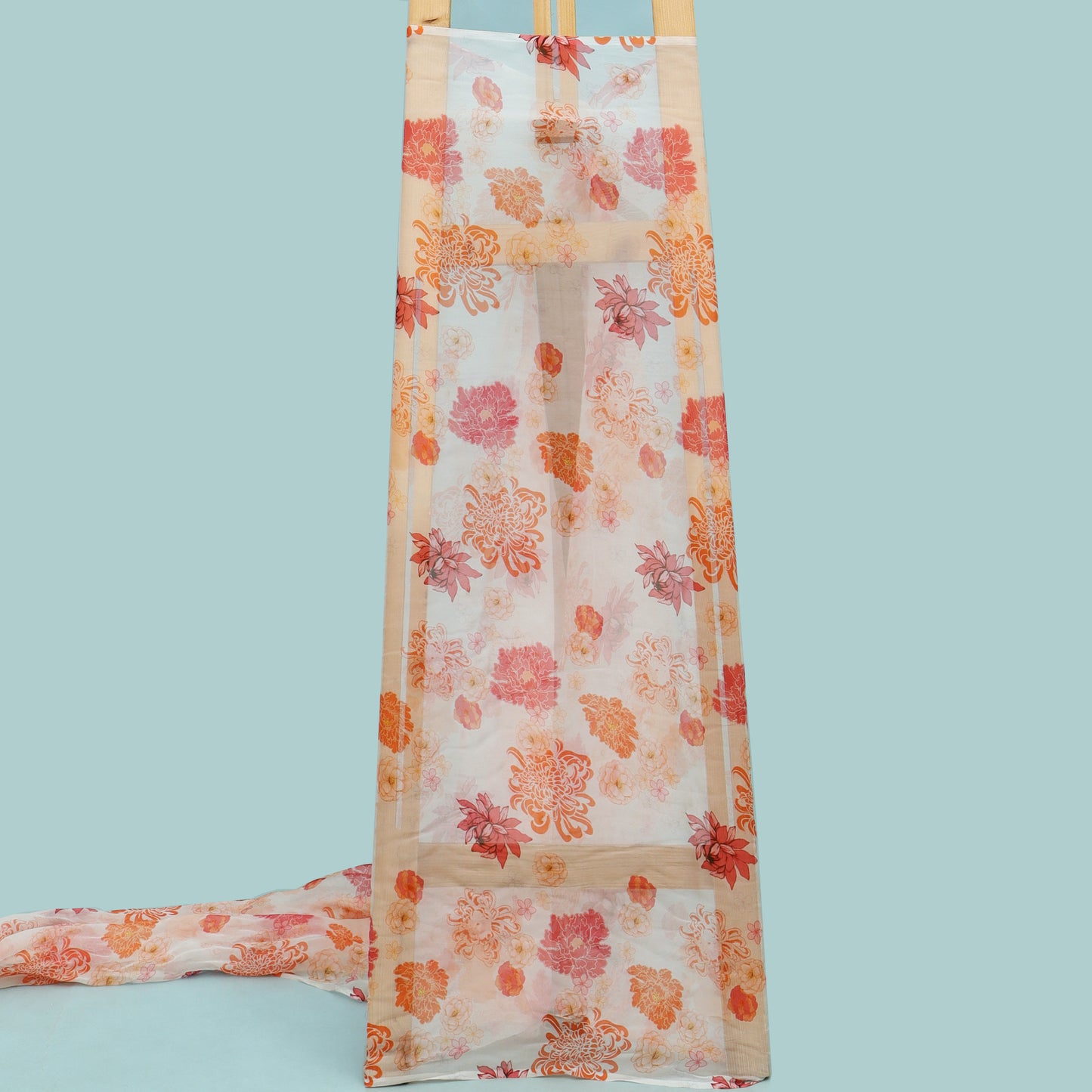 Multicolor Organza Print Fabric