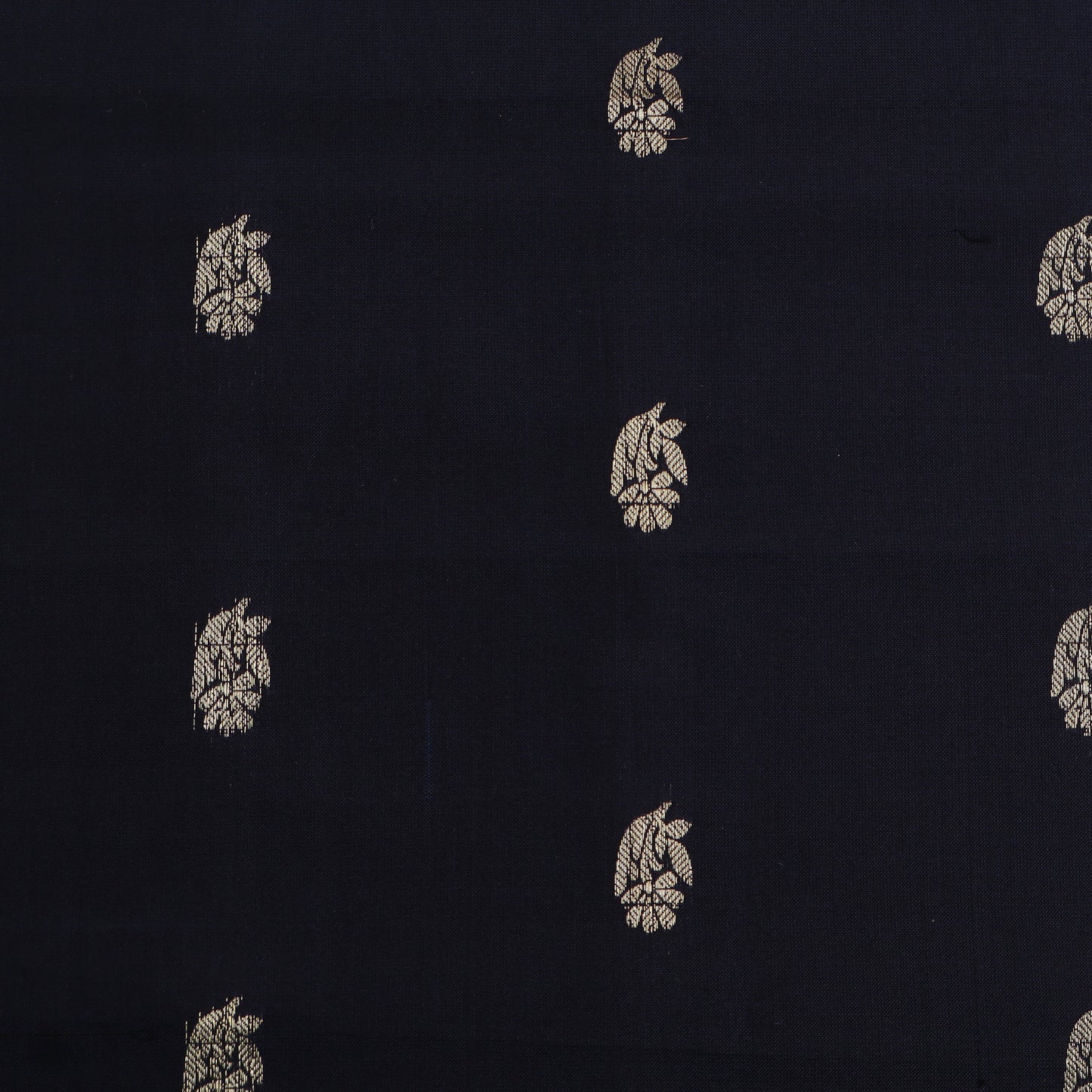 Navy Blue Color Silk Booti Fabric