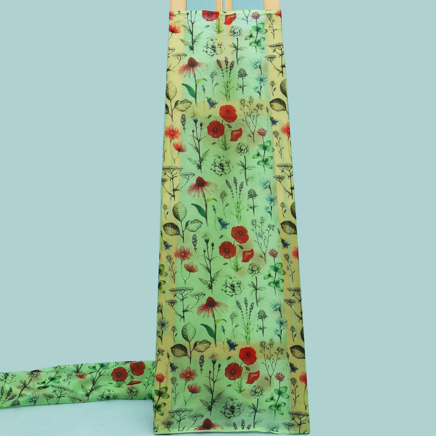 Multicolor Organza Print Fabric