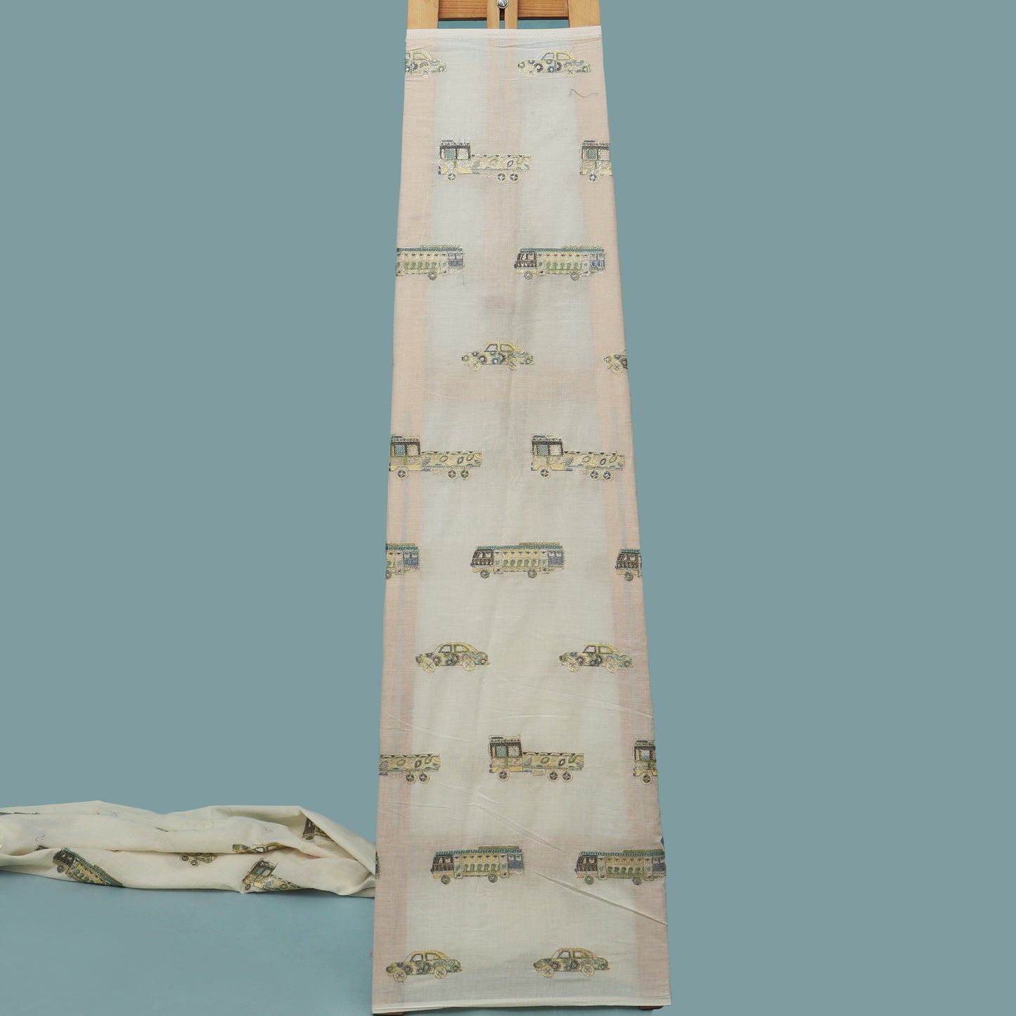 Off White Color Cotton Embroidery 54" Fabric