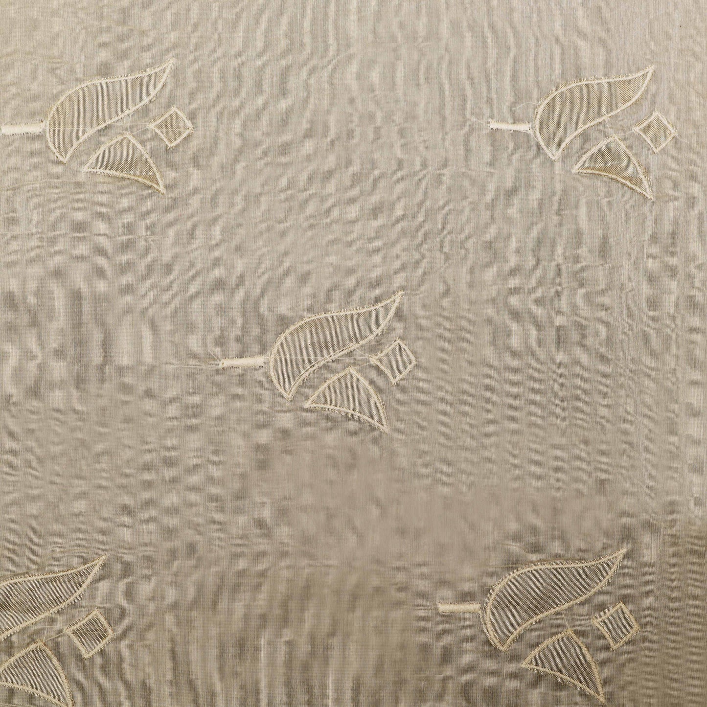 Off-White Color Chanderi Embroidery Fabric