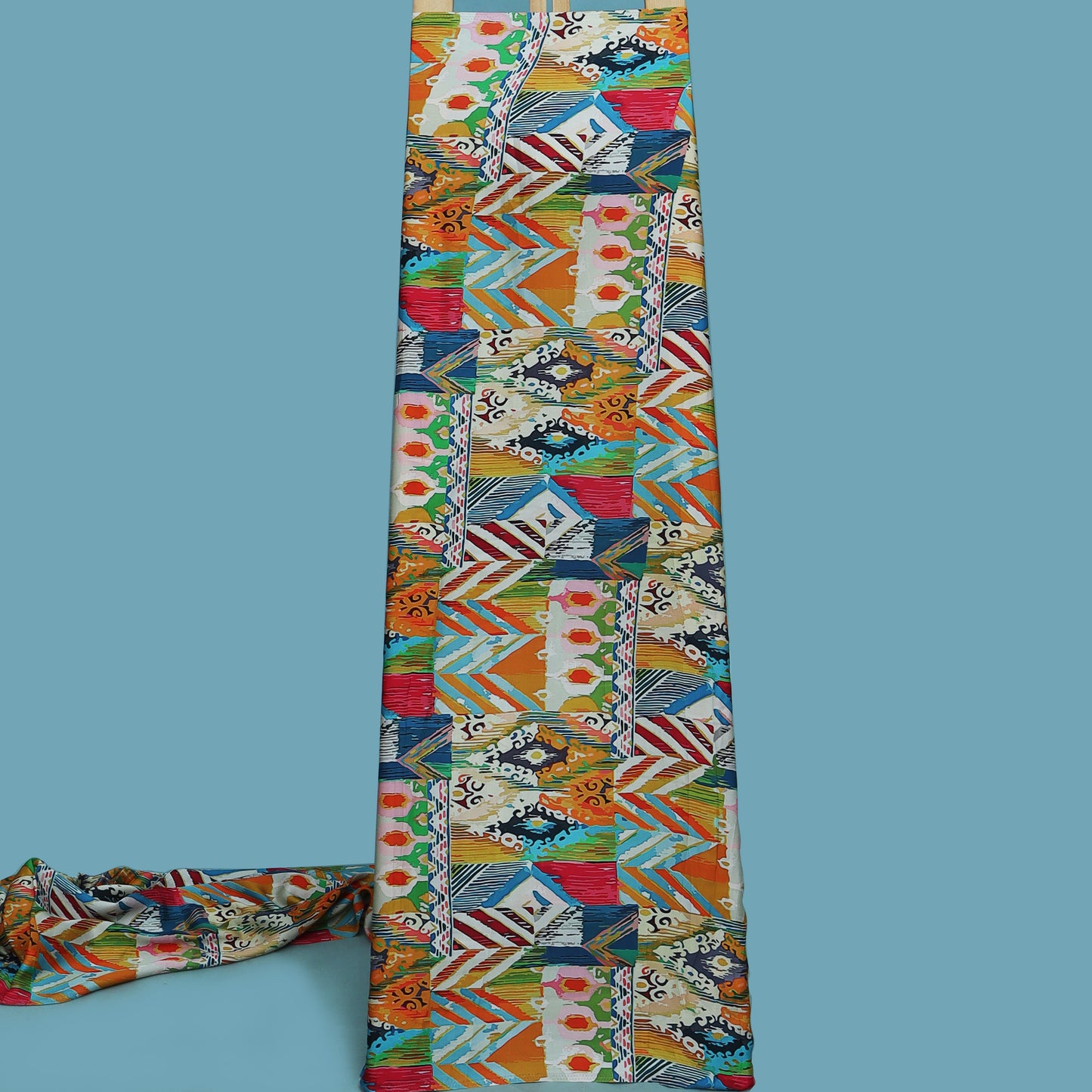 Multi Color Modal Satin Print Fabric