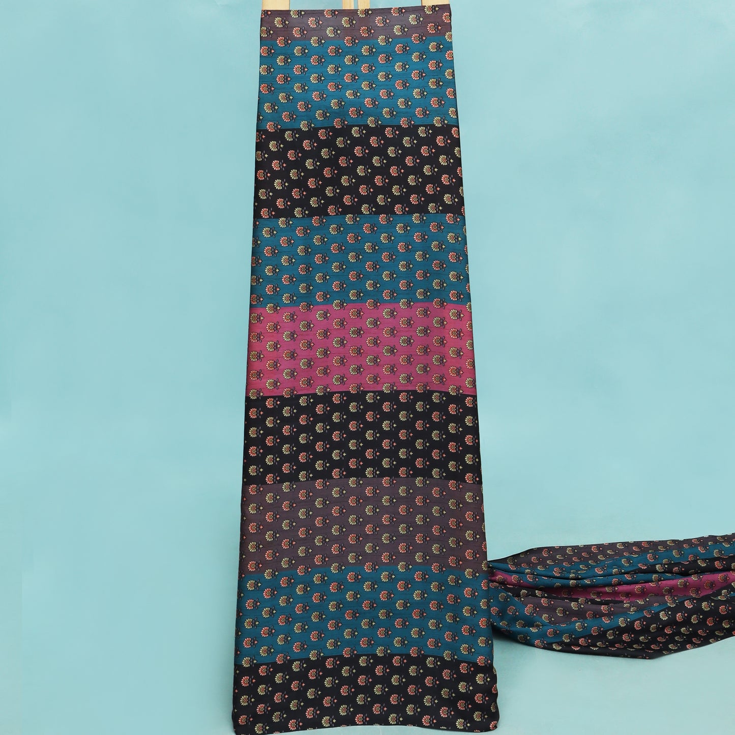 Multi Color Modal Satin Print Fabric