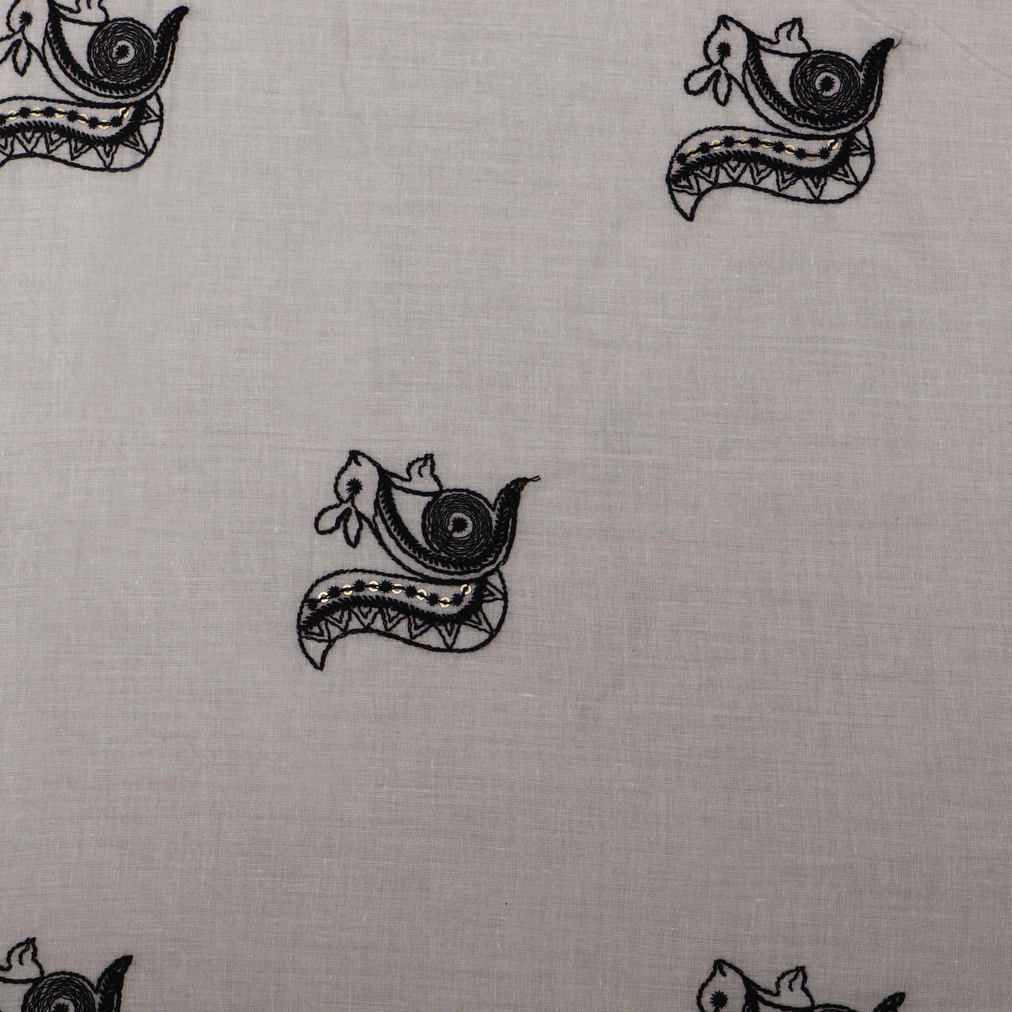 White Color Cotton Embroidery Fabric