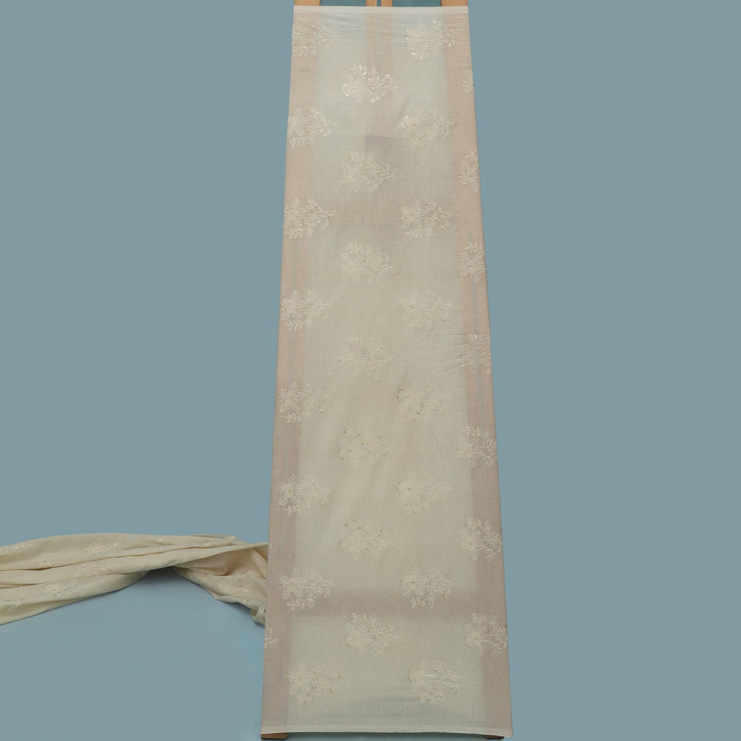 Cream Color Cotton Embroidery Fabric