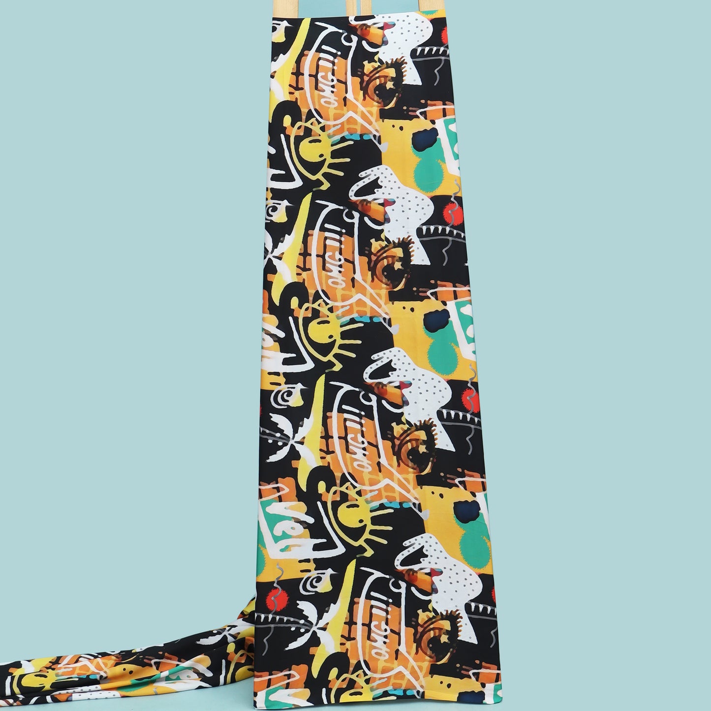 Multicolor Armani Satin Print Fabric