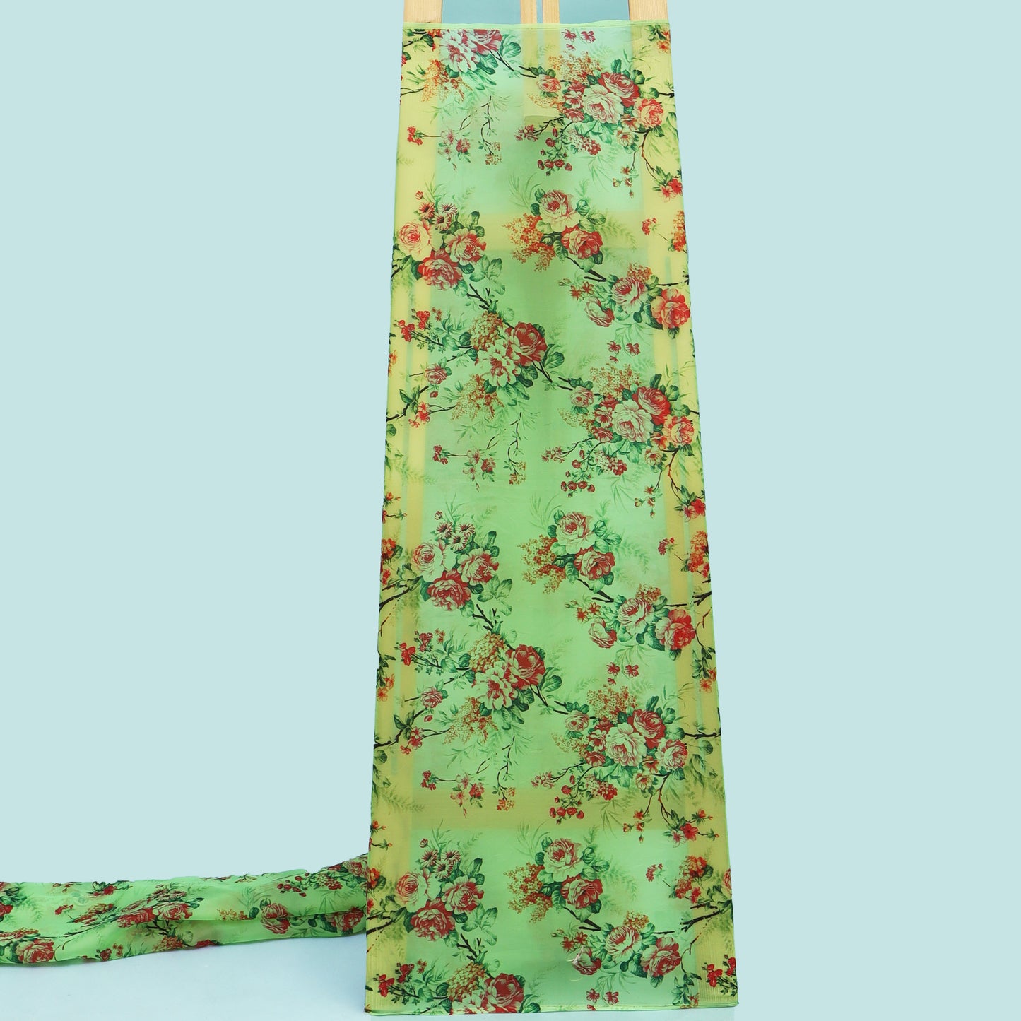 Multicolor Satin Organza Print Fabric