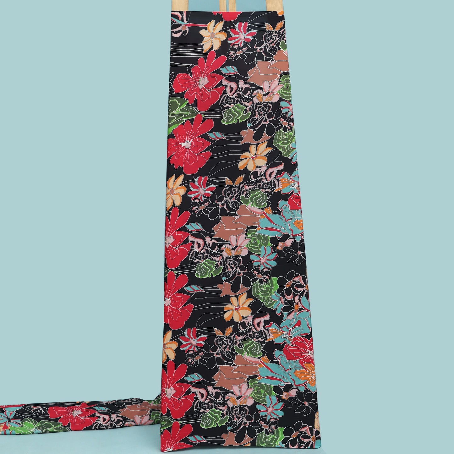 Multicolor Armani Satin Print Fabric