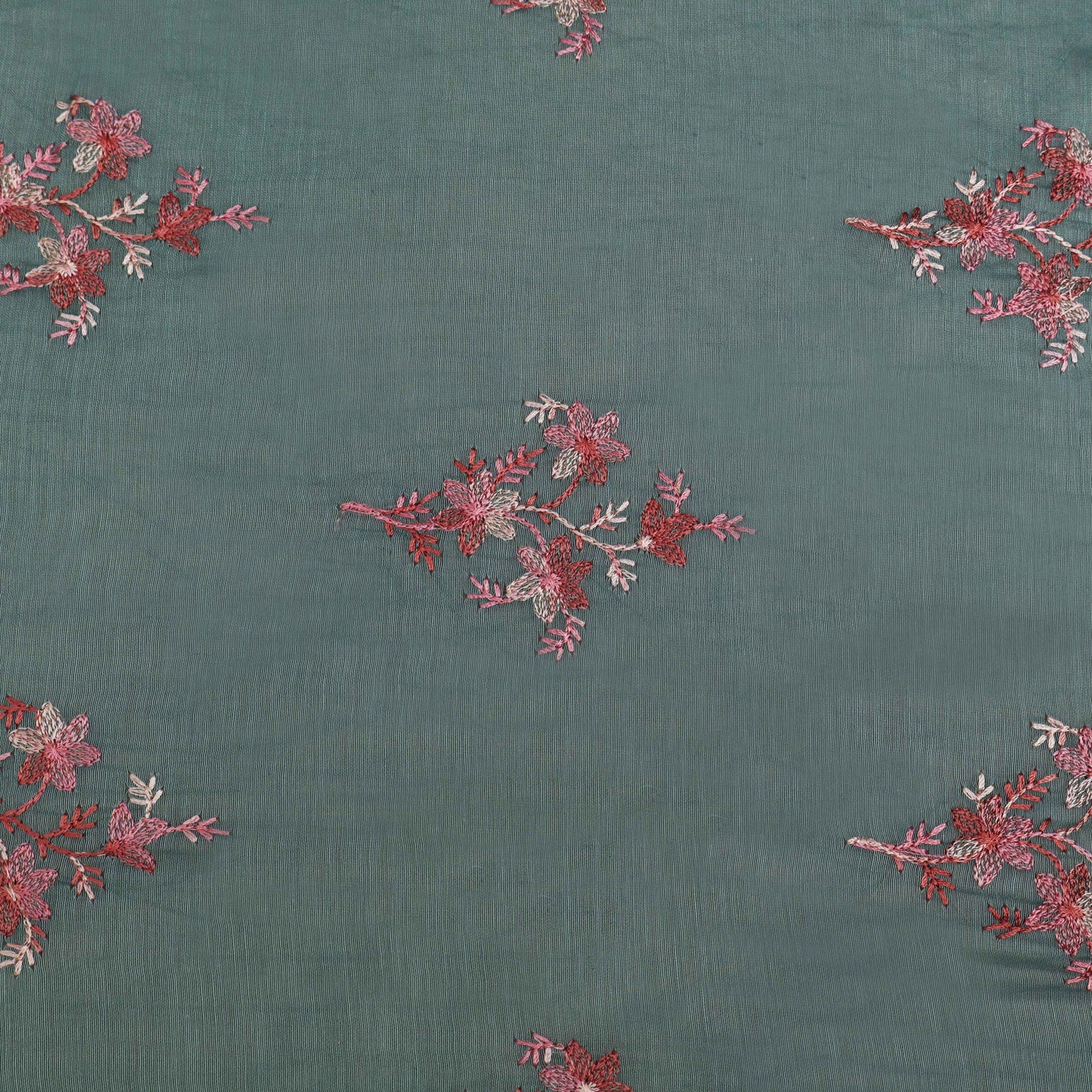 Colored Color Chanderi Embroidery Fabric