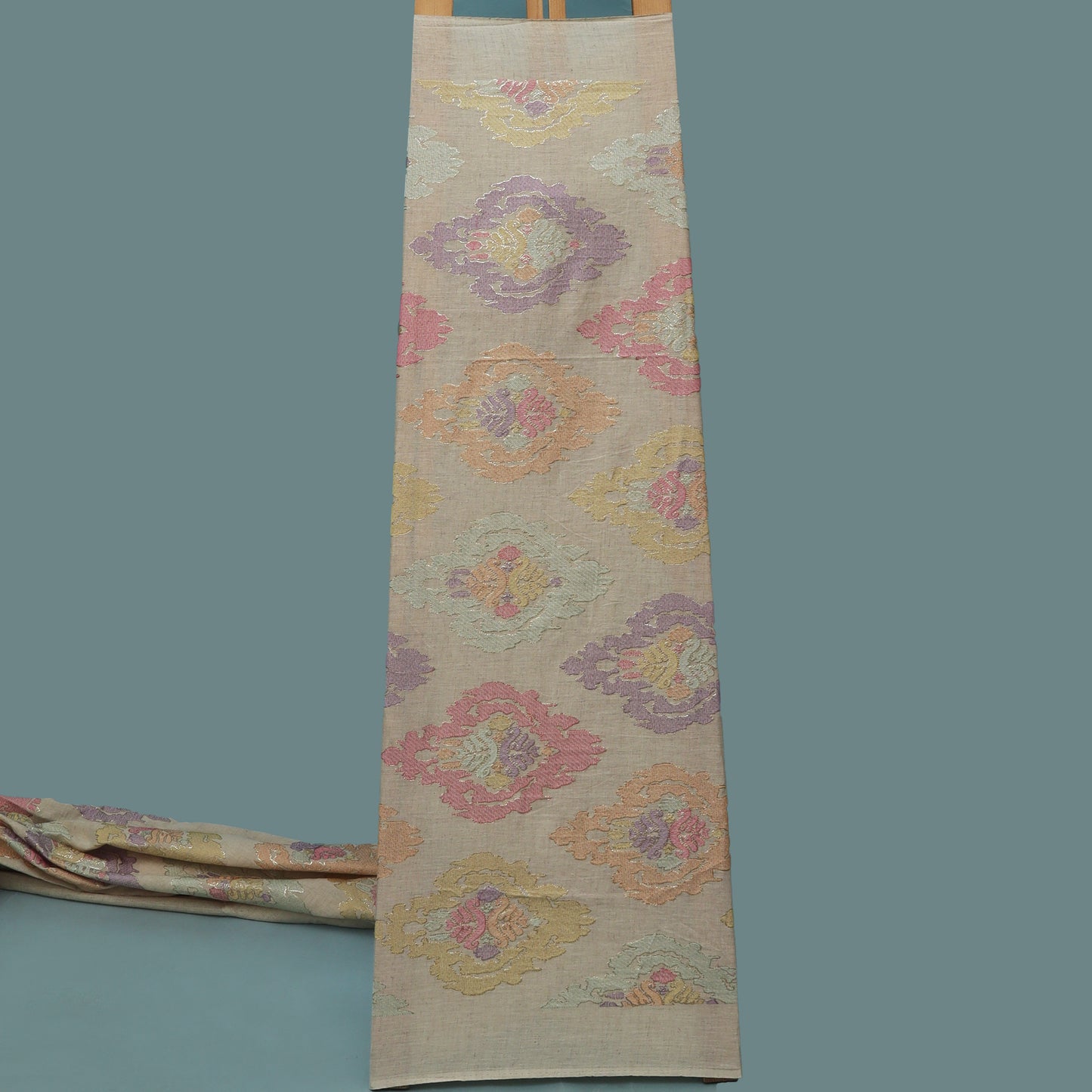 Off White Organic Cotton Embroidery Fabric